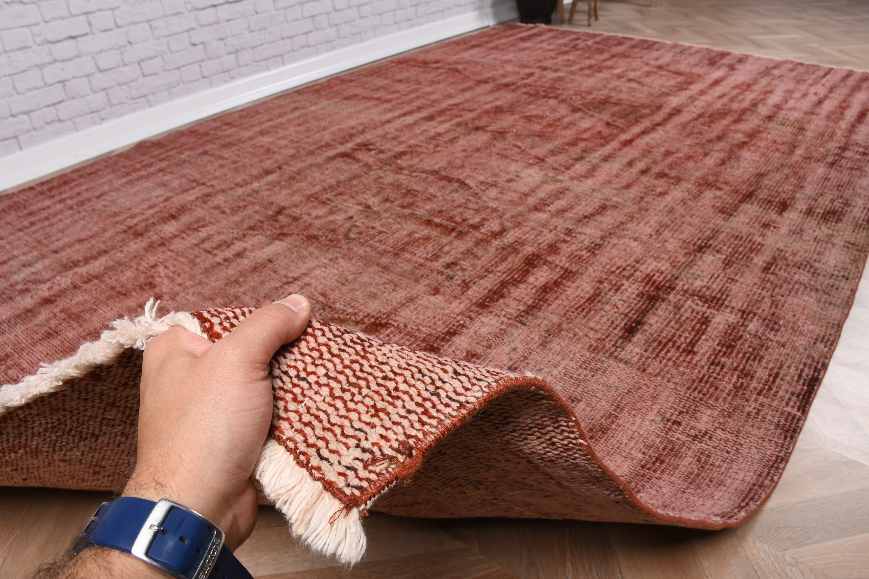 Living Room Rugs, Cool Rug, Orange Geometric Rugs, Large Vintage Rug, Kitchen Rugs, Turkish Rugs, 5.8x9.6 ft Large Rug, Vintage Rugs