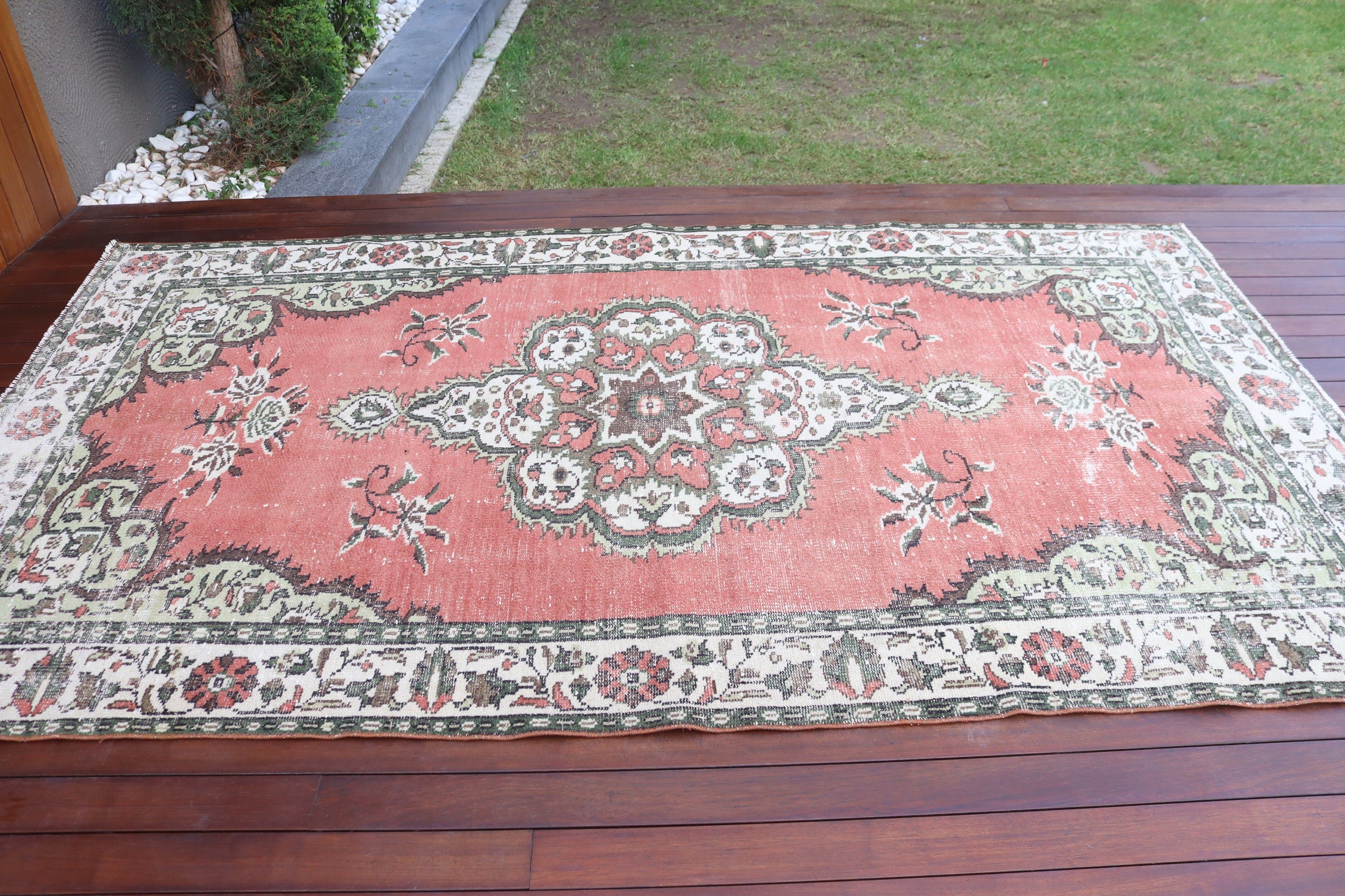 Rugs for Bedroom, Turkish Rug, Salon Rug, Red  5.3x9.4 ft Large Rug, Wool Rug, Dining Room Rugs, Vintage Rugs