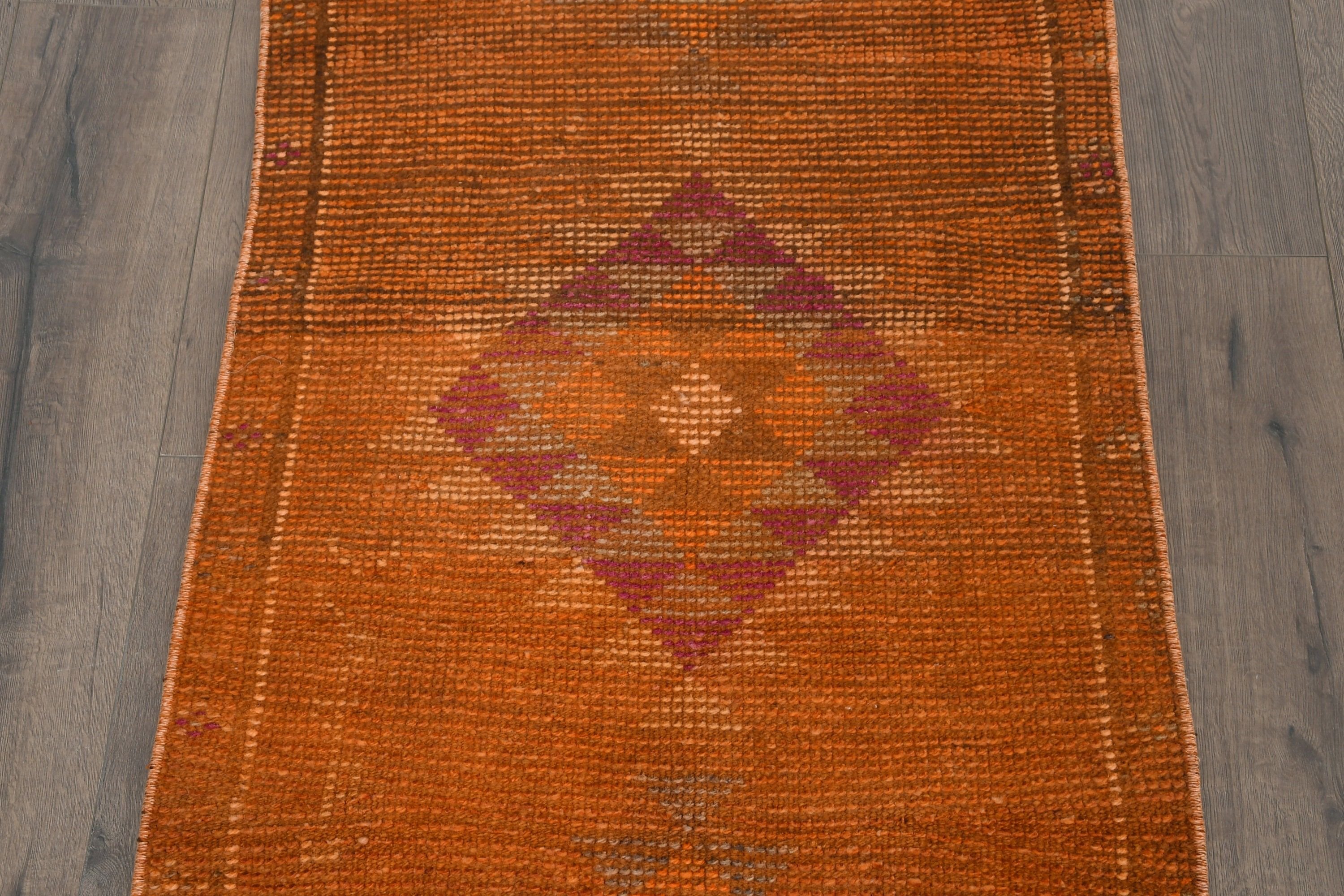 Anatolian Rug, 2.5x11.4 ft Runner Rug, Corridor Rug, Turkish Rugs, Wool Rugs, Vintage Rugs, Hallway Rug, Wedding Rugs, Orange Kitchen Rug