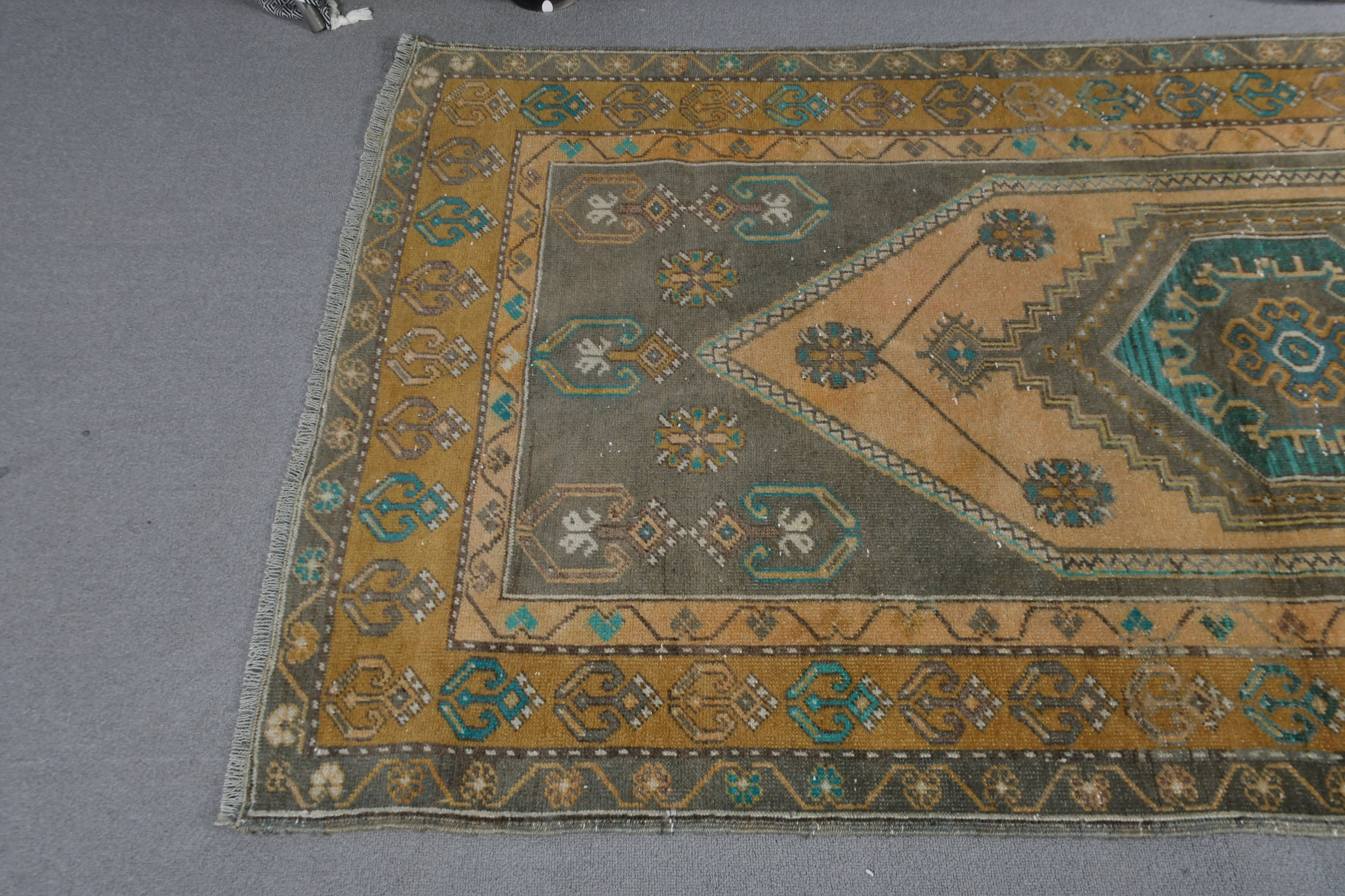 Nursery Rugs, Turkish Rug, Antique Rugs, Entry Rug, Rugs for Kitchen, Vintage Rug, Moroccan Rugs, Green Floor Rug, 3.5x6.7 ft Accent Rug