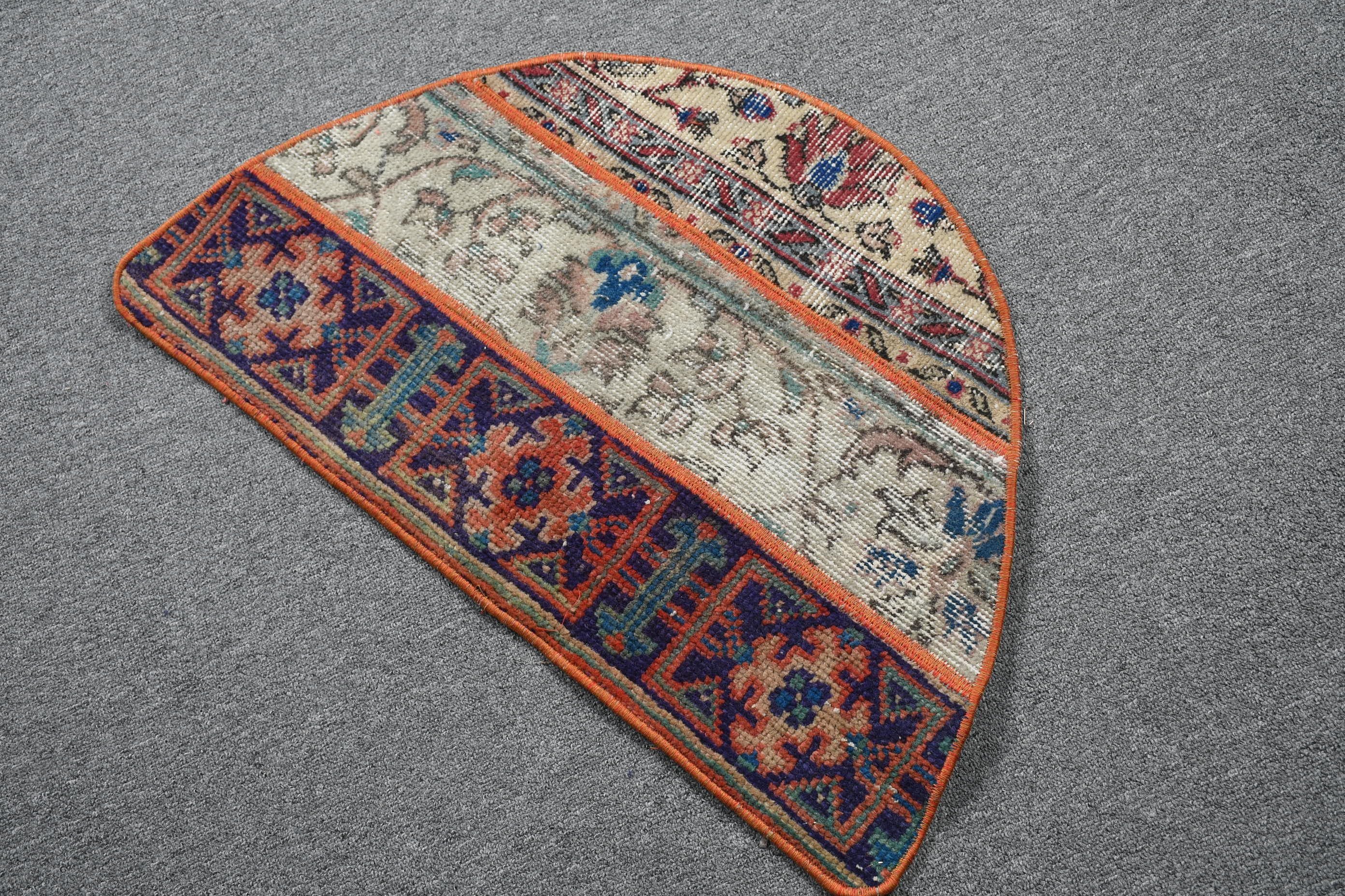 Vintage Halı, Yatak Odası Halısı, Bej 2.5x1.5 ft Küçük Halı, Banyo Halısı, Mutfak Halıları, Fas Halısı, Banyo Halıları, Türk Halısı