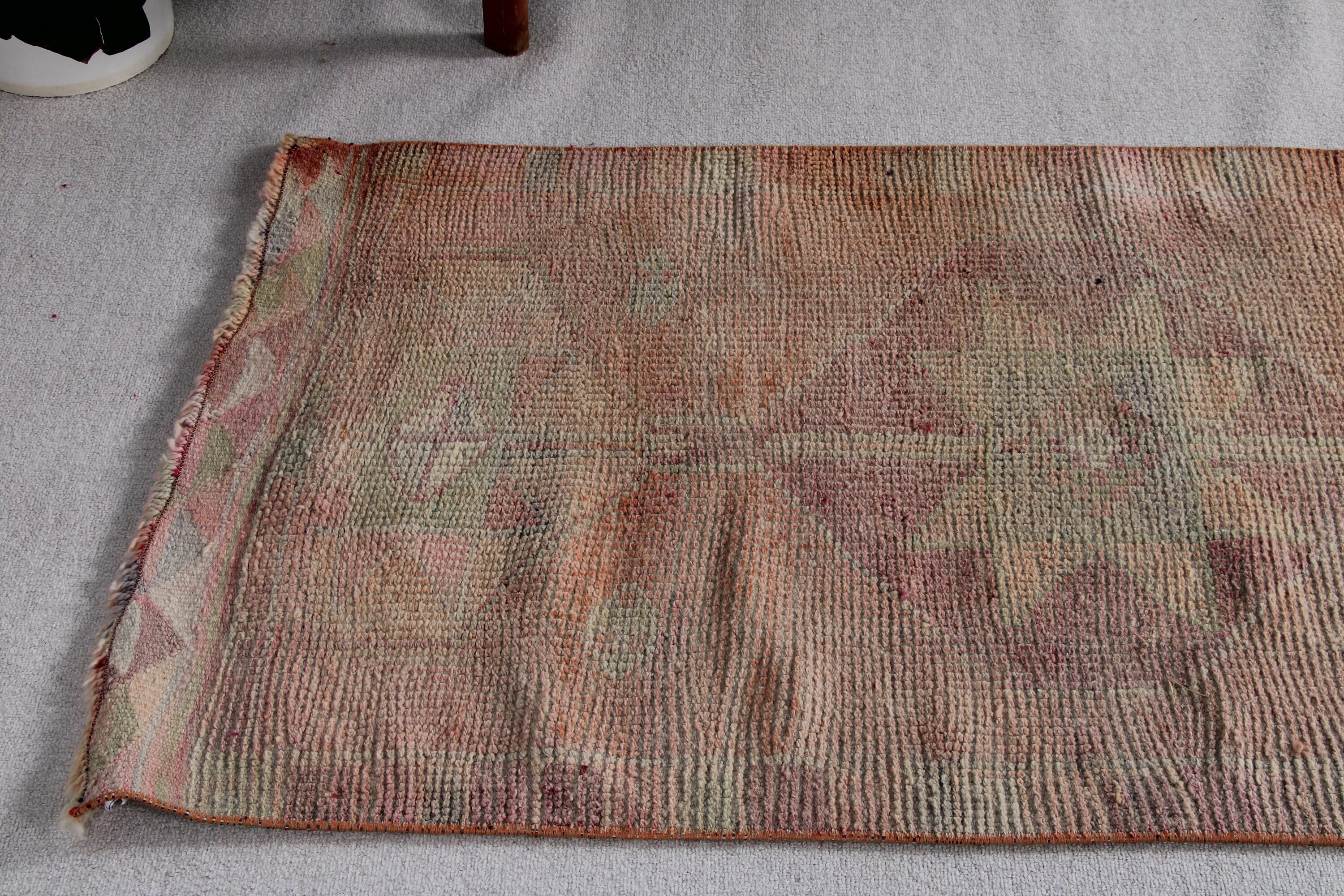 Vintage Halılar, Uzun Yolluk Halılar, Turuncu Antika Halılar, Halı Yolluk Vintage Halılar, Geometrik Halı, Türk Halısı, Boho Halılar, 2.9x9.2 ft Yolluk Halılar