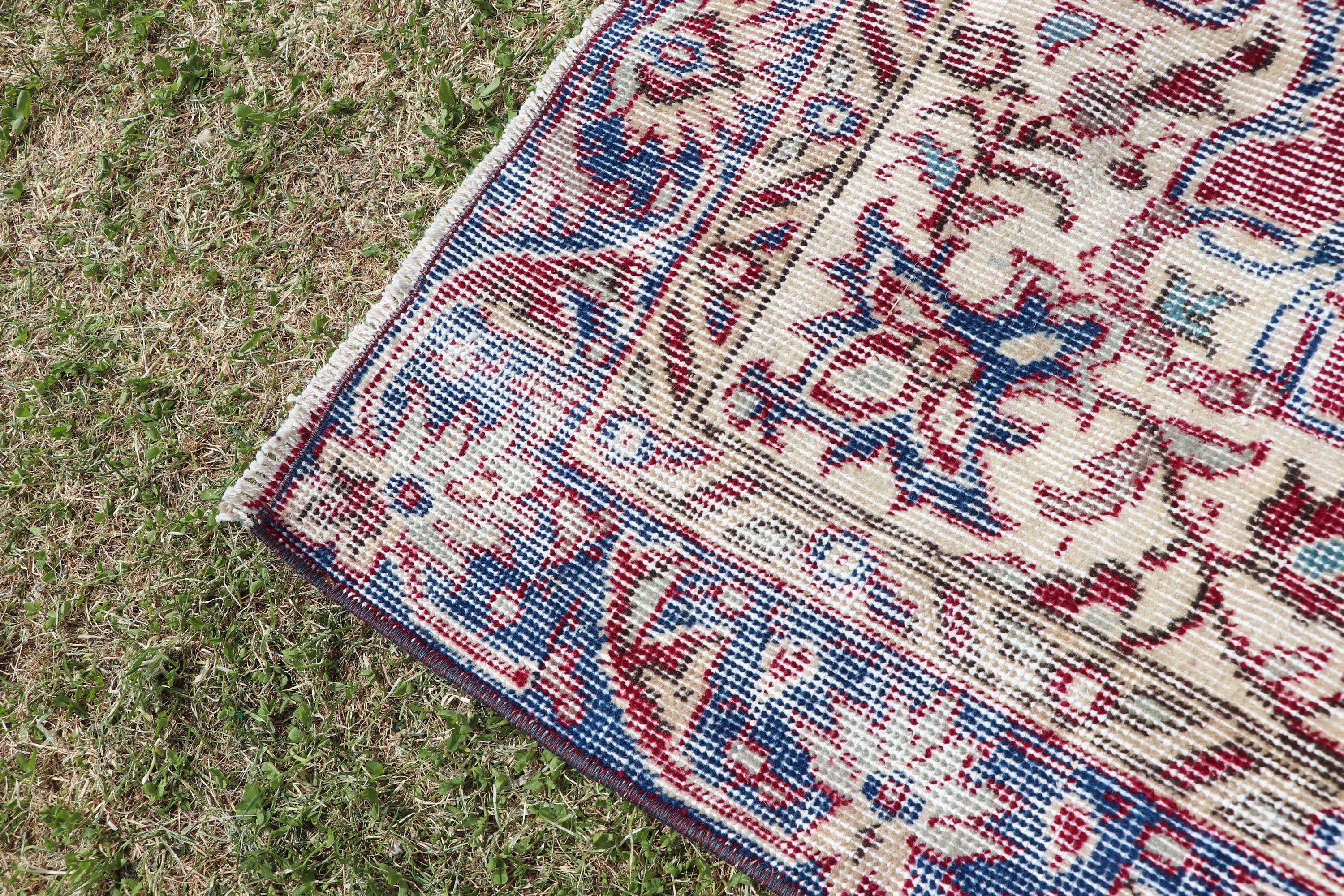 Decorative Rugs, Vintage Rugs, Turkish Rugs, Tribal Rug, Wool Rugs, 3.3x6.4 ft Accent Rugs, Red Moroccan Rug, Moroccan Rug, Bedroom Rugs