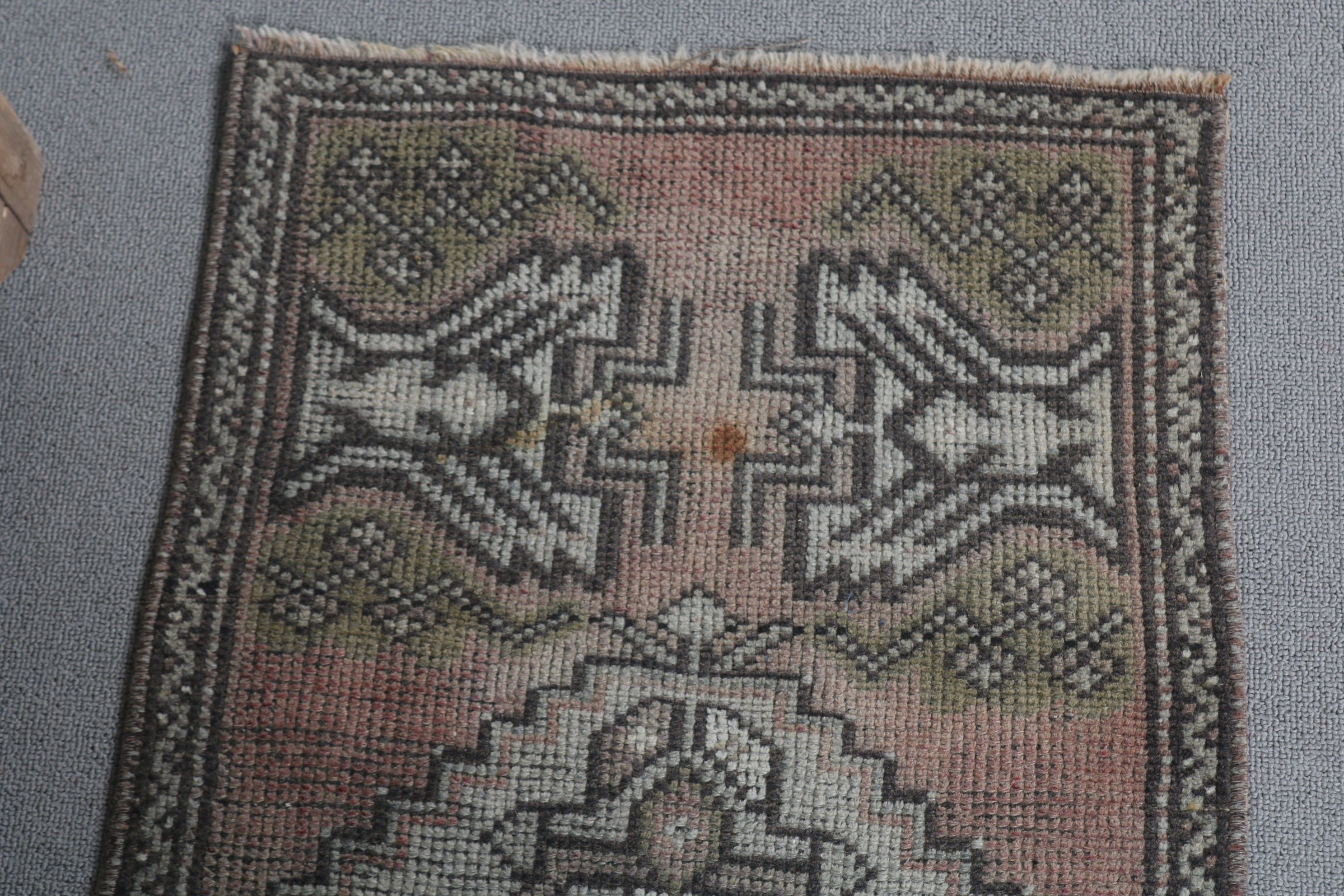 Turkish Rug, Bathroom Rug, Vintage Rug, 1.6x3.1 ft Small Rug, Bronze Antique Rug, Antique Rug, Abstract Rugs, Car Mat Rug