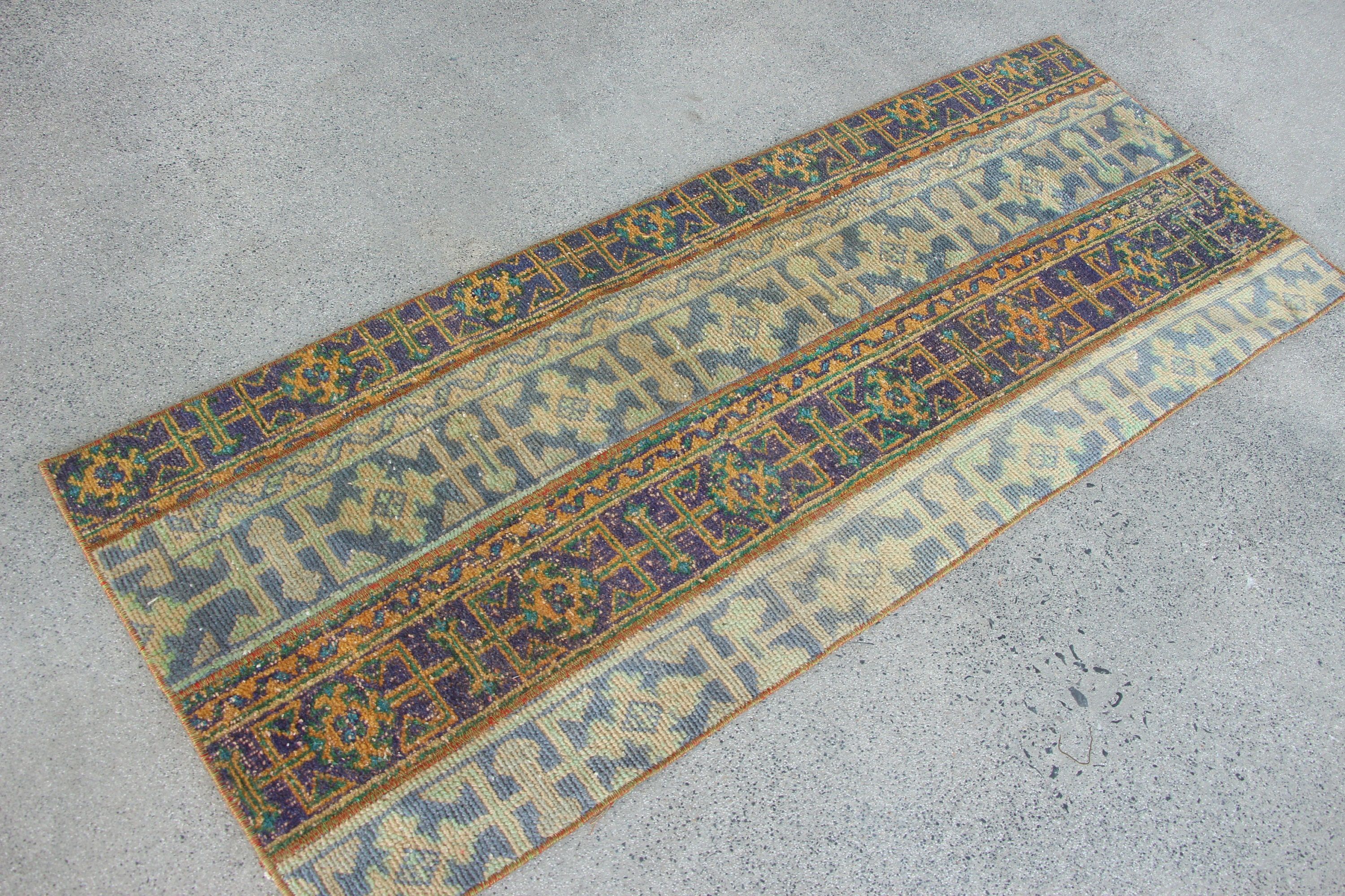 Turkish Rug, Rugs for Kitchen, Stair Rug, 2.3x6 ft Runner Rugs, Bedroom Rug, Moroccan Rug, Kitchen Rug, Vintage Rug, Blue Antique Rug