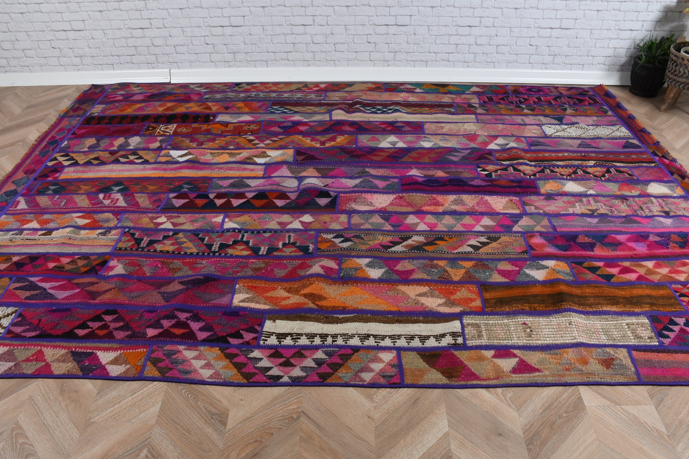 Living Room Rug, Vintage Rugs, Kitchen Rug, 6.8x10.1 ft Large Rugs, Luxury Rugs, Turkish Rugs, Salon Rugs, Pink Moroccan Rug