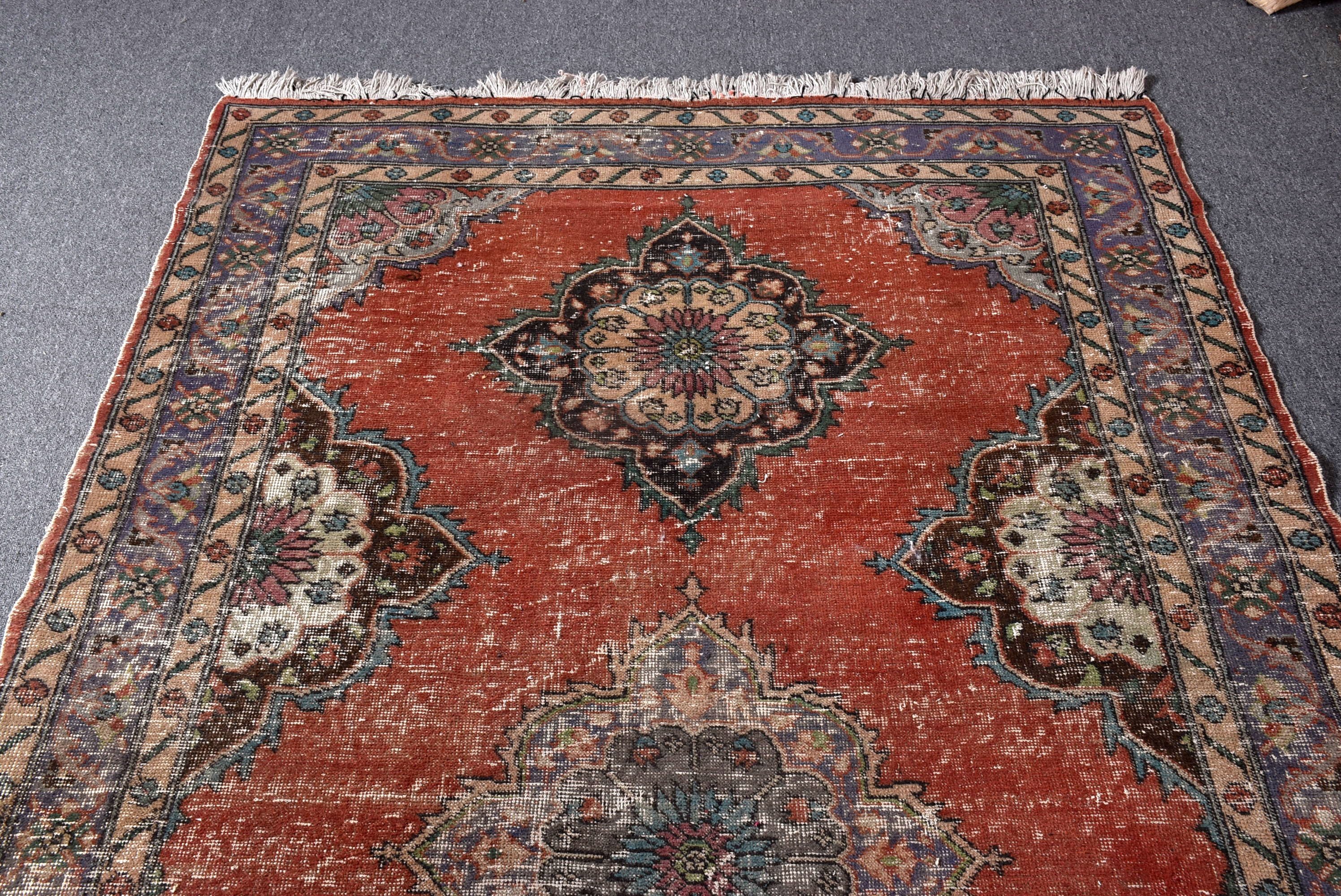 Koridor Halıları, Türk Halısı, Vintage Halılar, Kırmızı Lüks Halı, Yün Halılar, Tribal Halılar, 4.8x12.5 ft Runner Halı, Koridor Halıları, Düz Dokuma Halılar