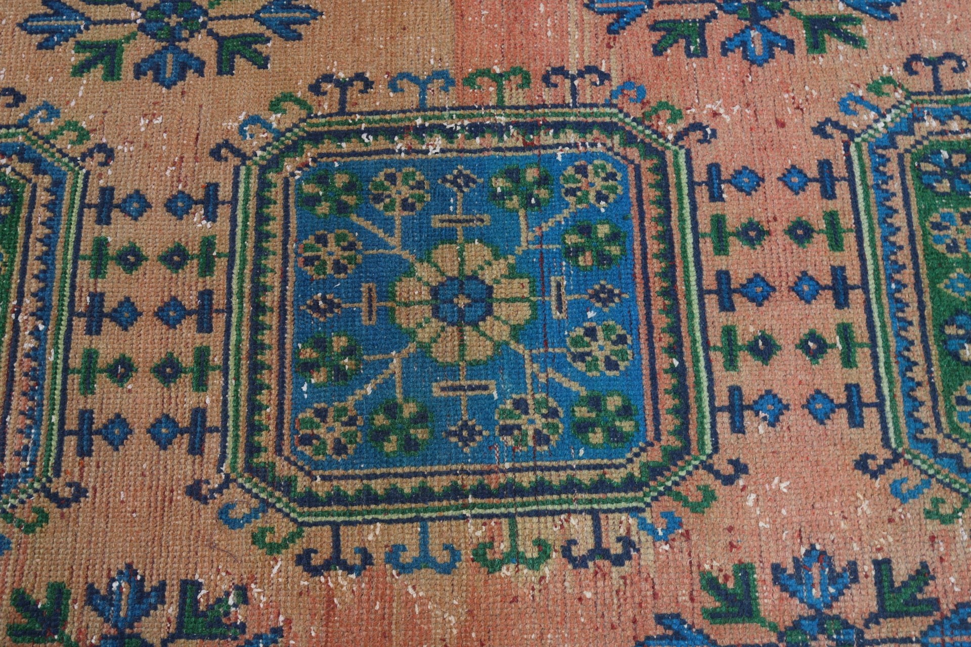 Modern Halı, Anadolu Halıları, 2.7x11.5 ft Yolluk Halıları, Koridor Halıları, Vintage Yolluk Halıları, Vintage Halı, Turuncu El Dokuma Halı, Türk Halıları