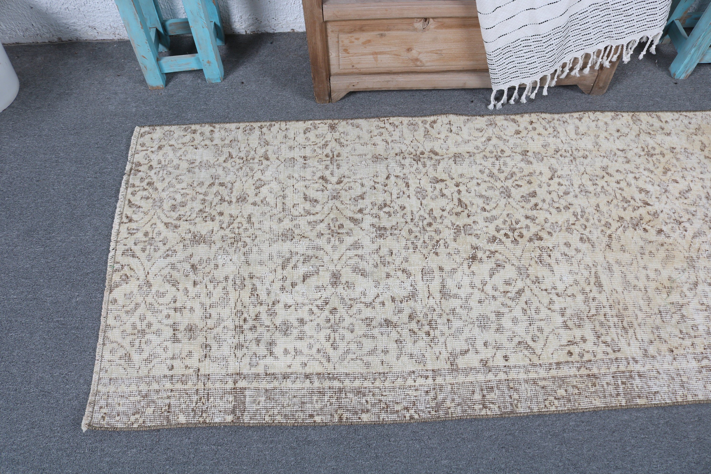 Flatweave Rug, 2.6x5.2 ft Small Rug, Luxury Rug, Small Boho Rug, Neutral Rugs, Turkish Rugs, Vintage Rug, Car Mat Rugs, Beige Geometric Rug