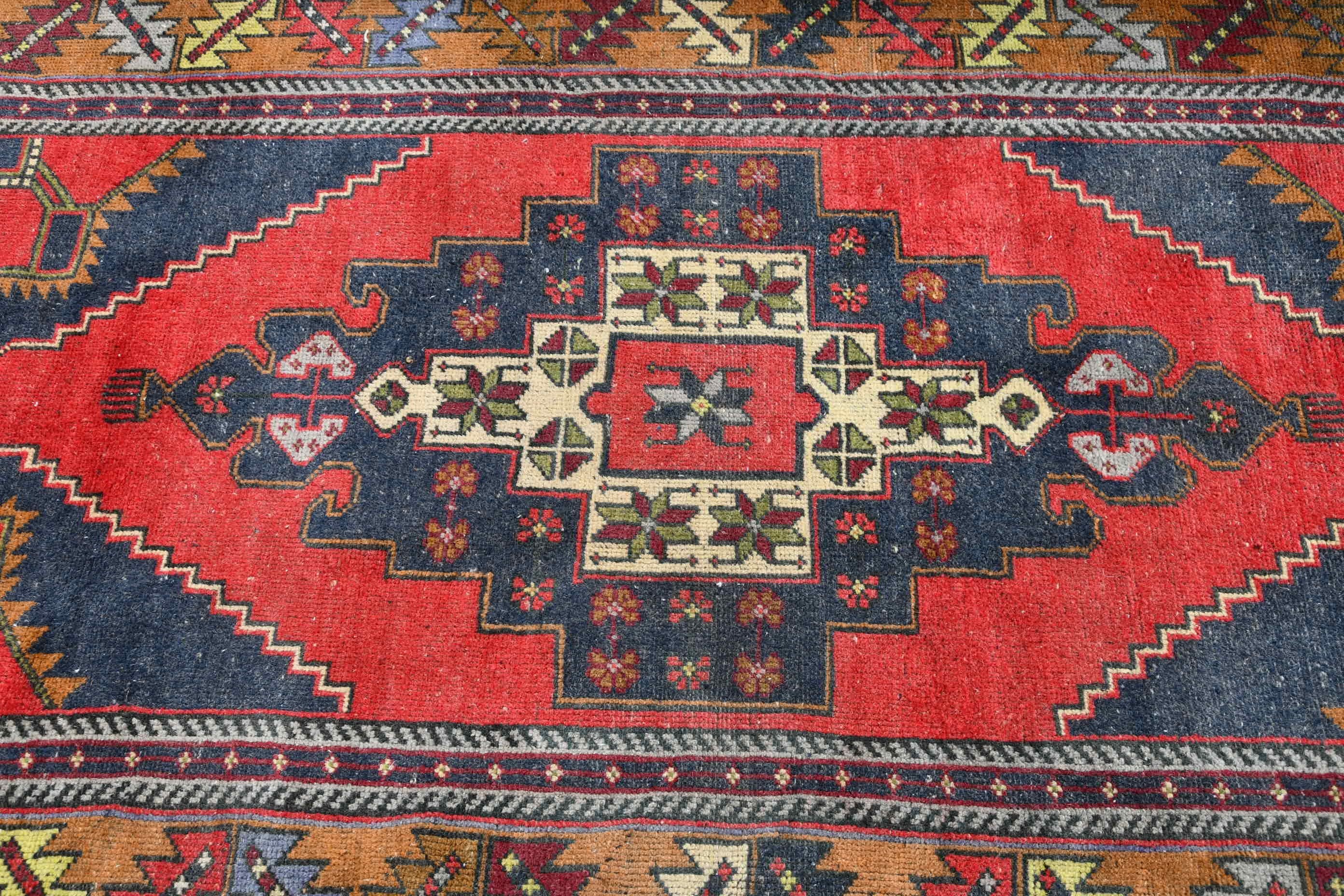 Anatolian Rugs, Cute Rugs, 4.1x8.3 ft Area Rugs, Antique Rug, Turkish Rugs, Vintage Rugs, Nursery Rugs, Kitchen Rug, Red Antique Rugs