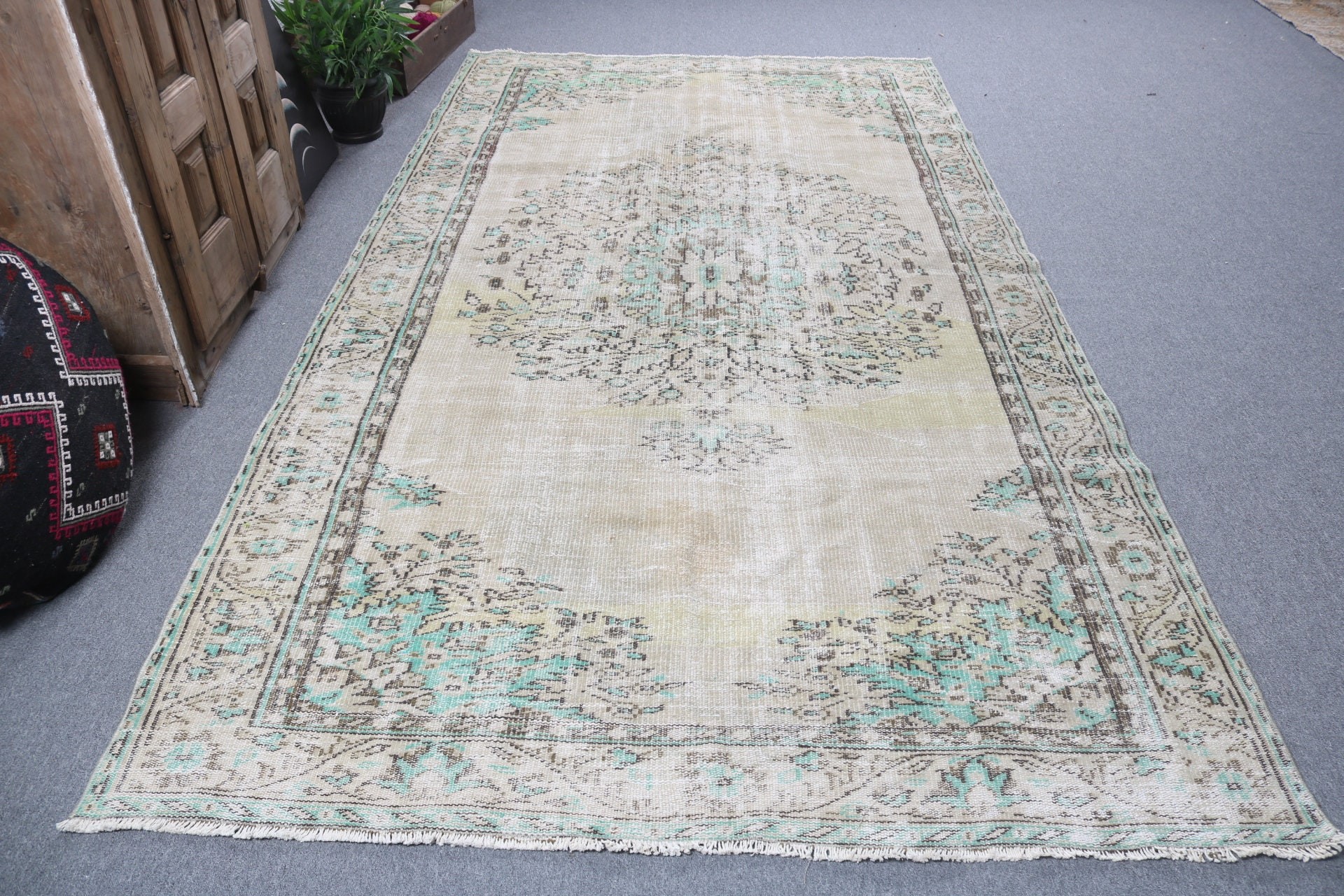 Türk Halısı, Açıklama Halıları, Oturma Odası Halısı, Vintage Halı, Kahverengi Nötr Halılar, Boho Halıları, 5.8x10.5 ft Büyük Halılar, Yemek Odası Halıları