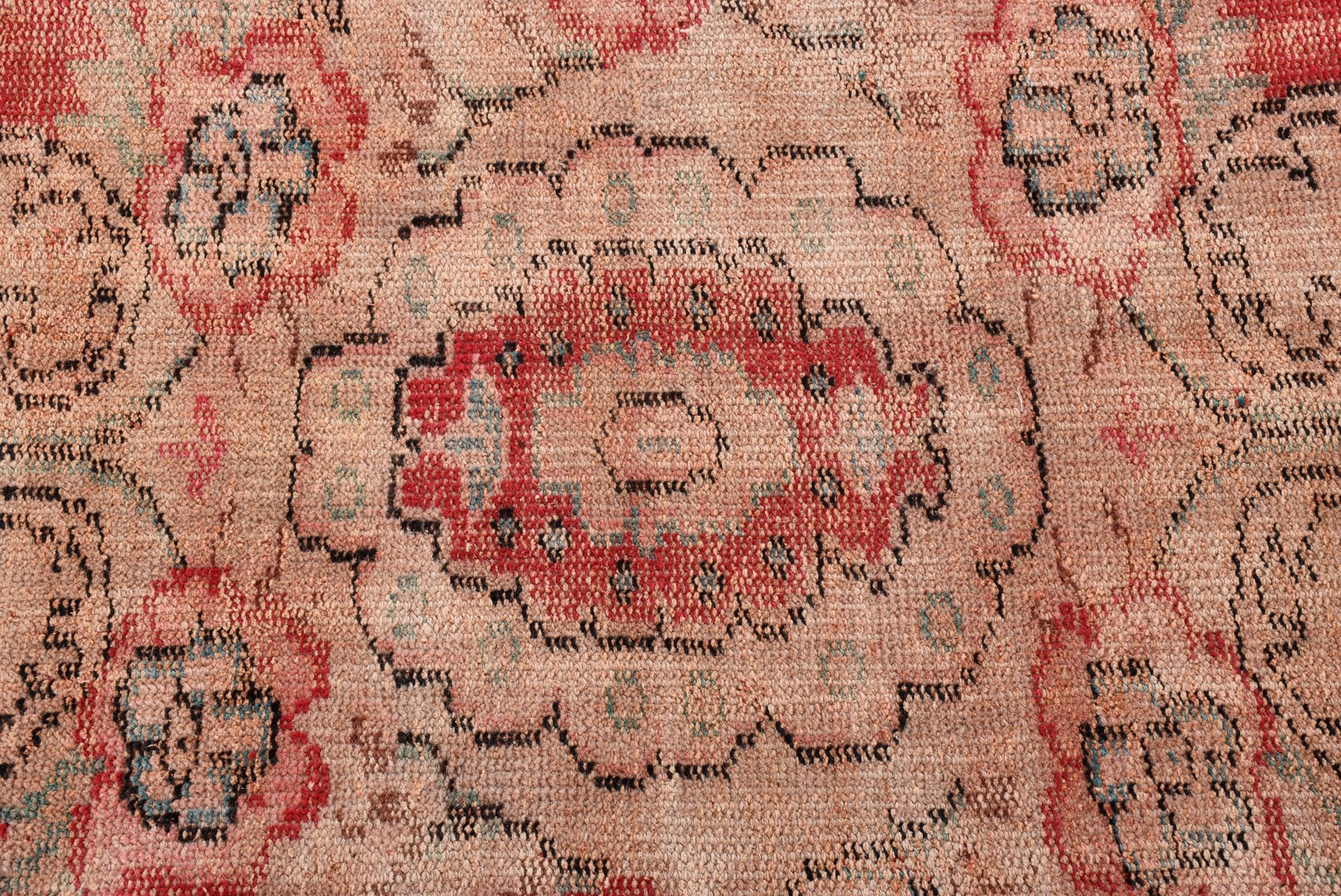 Oturma Odası Halısı, Düz Dokuma Halılar, Büyük Oushak Halısı, Vintage Halılar, Havalı Halı, Kırmızı Geometrik Halılar, Türk Halıları, 6,4x9,2 ft Büyük Halılar