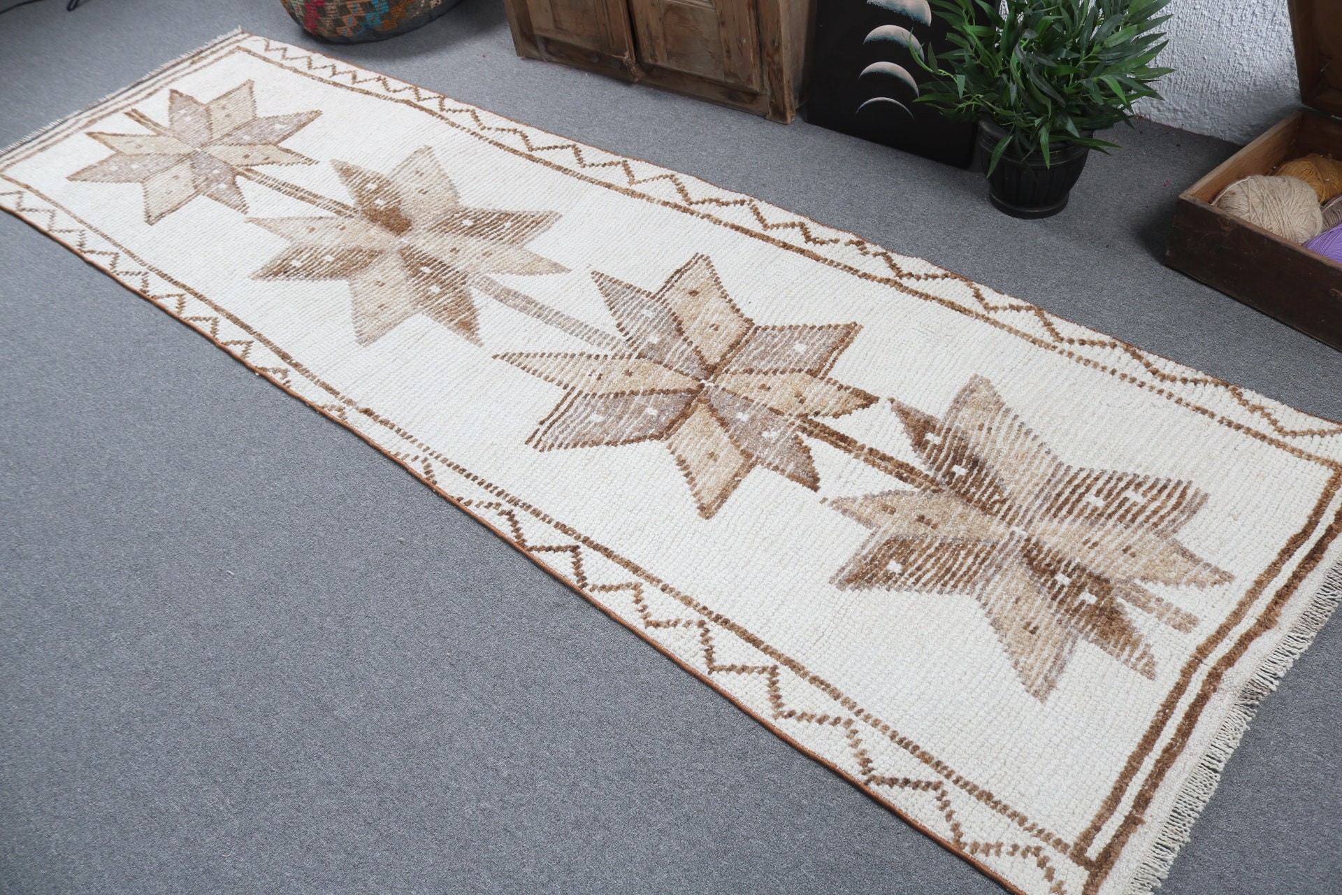 Flatweave Rugs, Turkish Rugs, Rugs for Corridor, Vintage Rugs, Anatolian Rugs, Long Runner Rugs, Beige Floor Rugs, 3x10.7 ft Runner Rugs