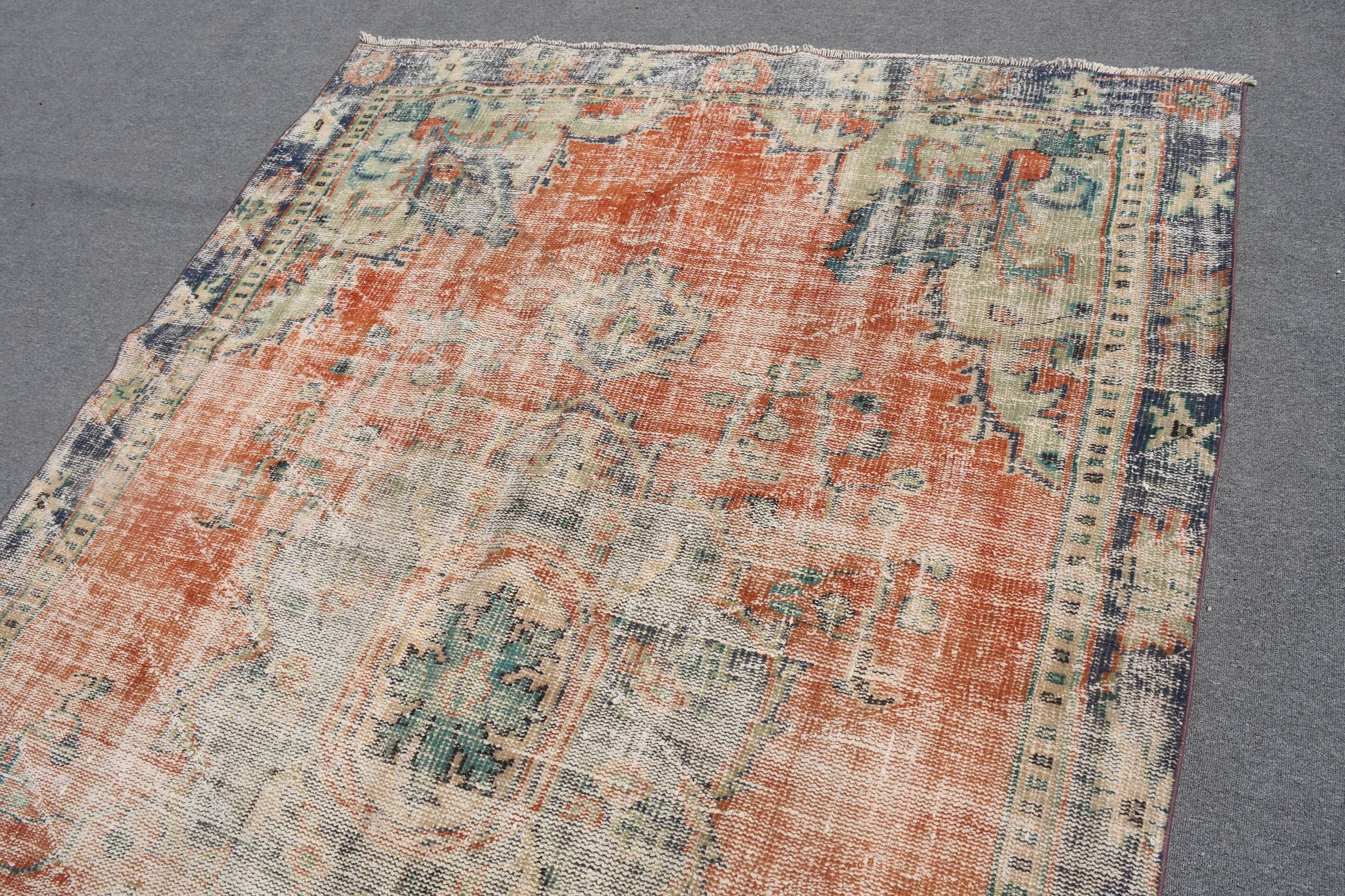 Anatolian Rug, Turkish Rugs, Boho Rugs, 5.9x9.6 ft Large Rug, Salon Rug, Living Room Rug, Red Home Decor Rugs, Vintage Rug