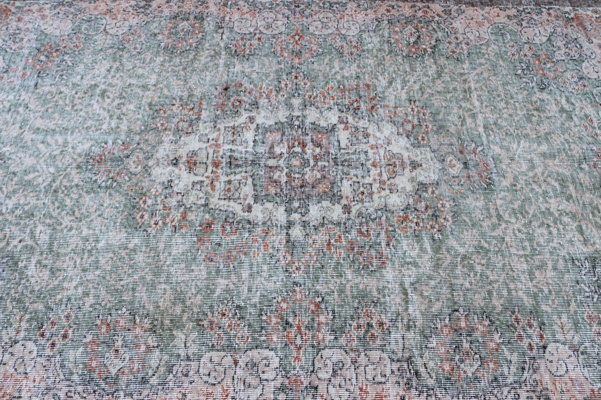 Antique Rug, Turkish Rugs, Green Oriental Rugs, 5.3x8.5 ft Large Rugs, Living Room Rugs, Dining Room Rug, Vintage Rug