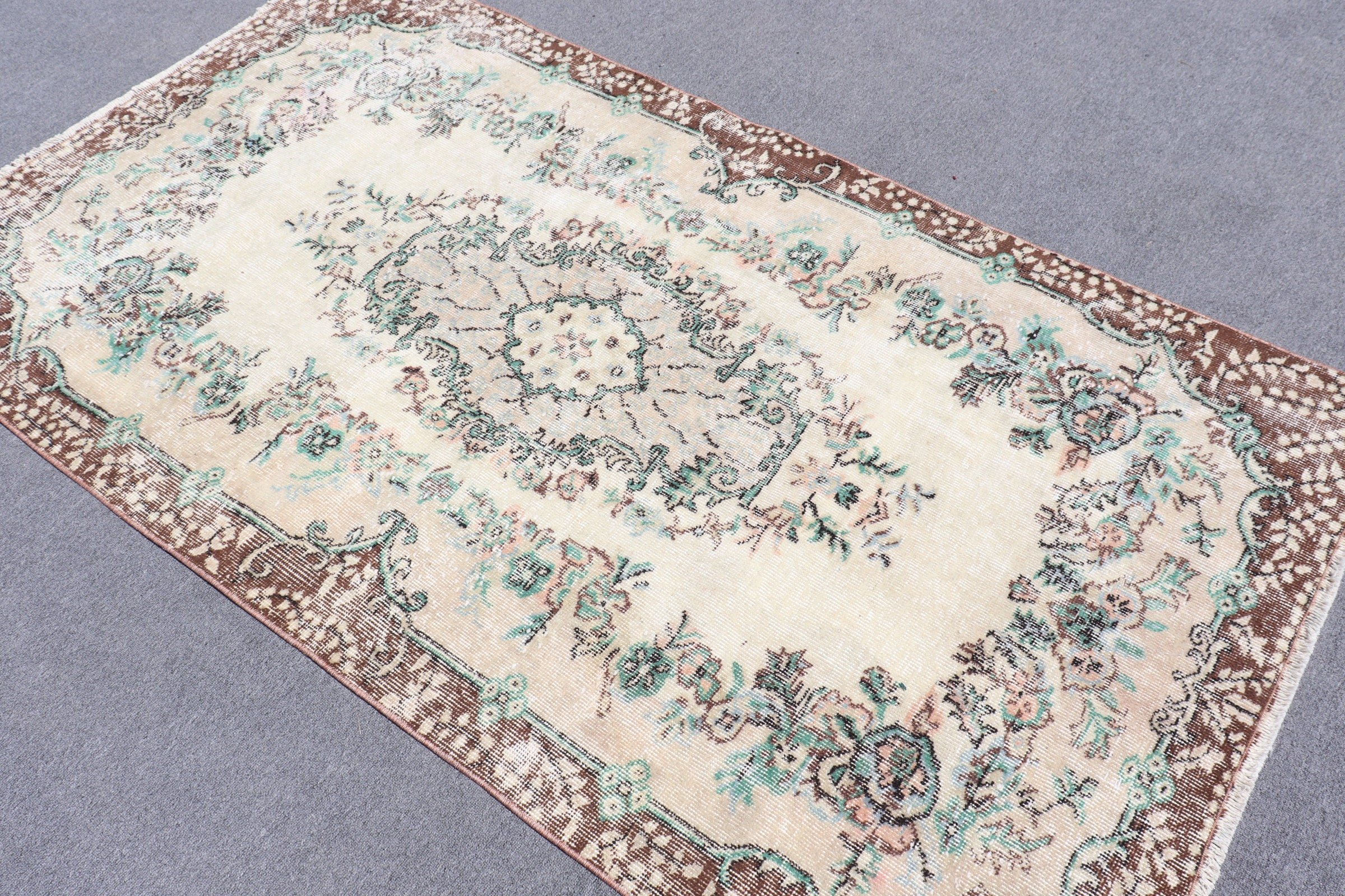 Oriental Rug, Rugs for Nursery, Turkish Rugs, Bedroom Rug, Beige Oriental Rug, Floor Rugs, Antique Rugs, Vintage Rug, 3.9x6.9 ft Area Rug