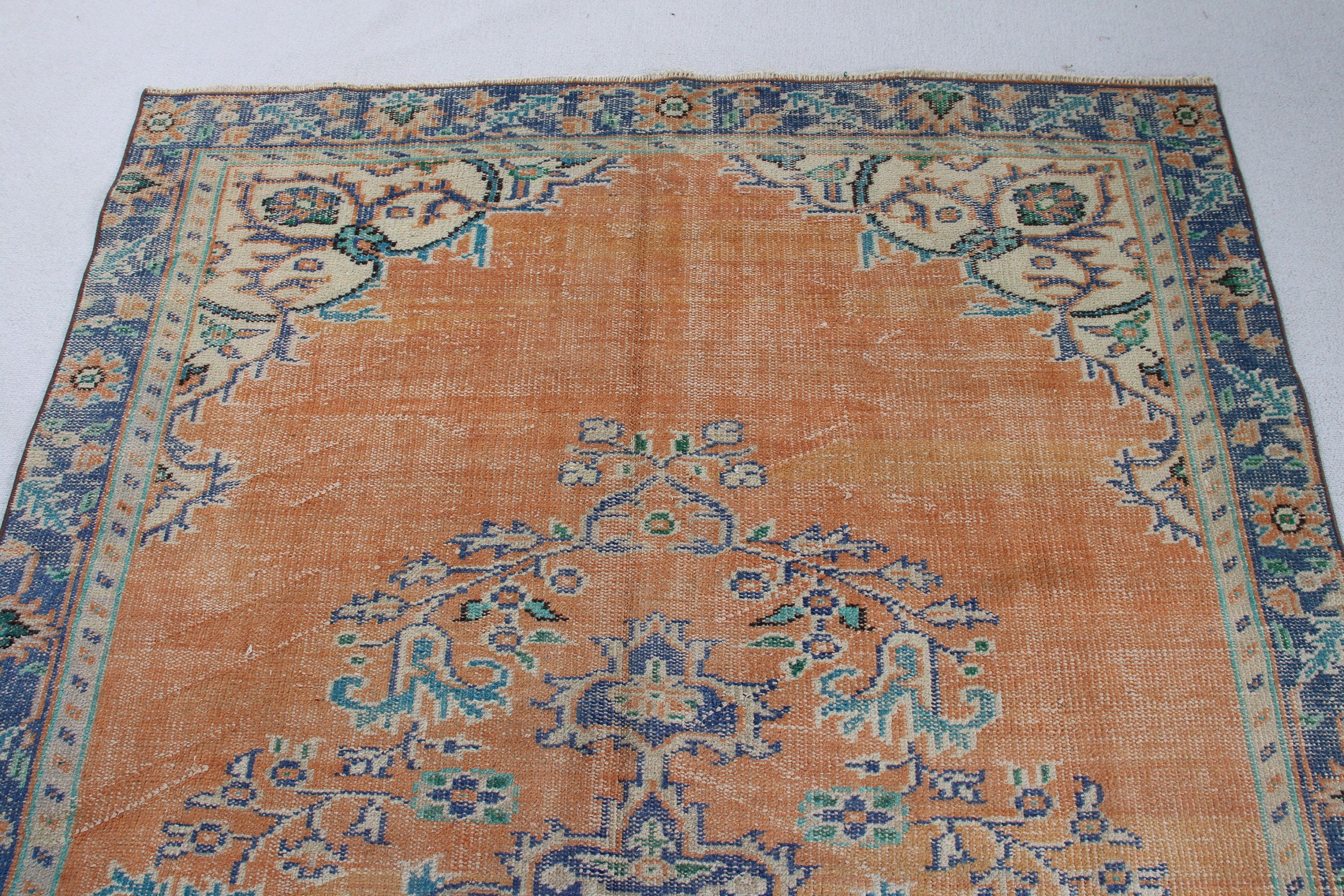 Turkish Rugs, Oushak Rugs, Dining Room Rug, Neutral Rug, Orange  5.3x8.6 ft Large Rugs, Large Vintage Rugs, Vintage Rug