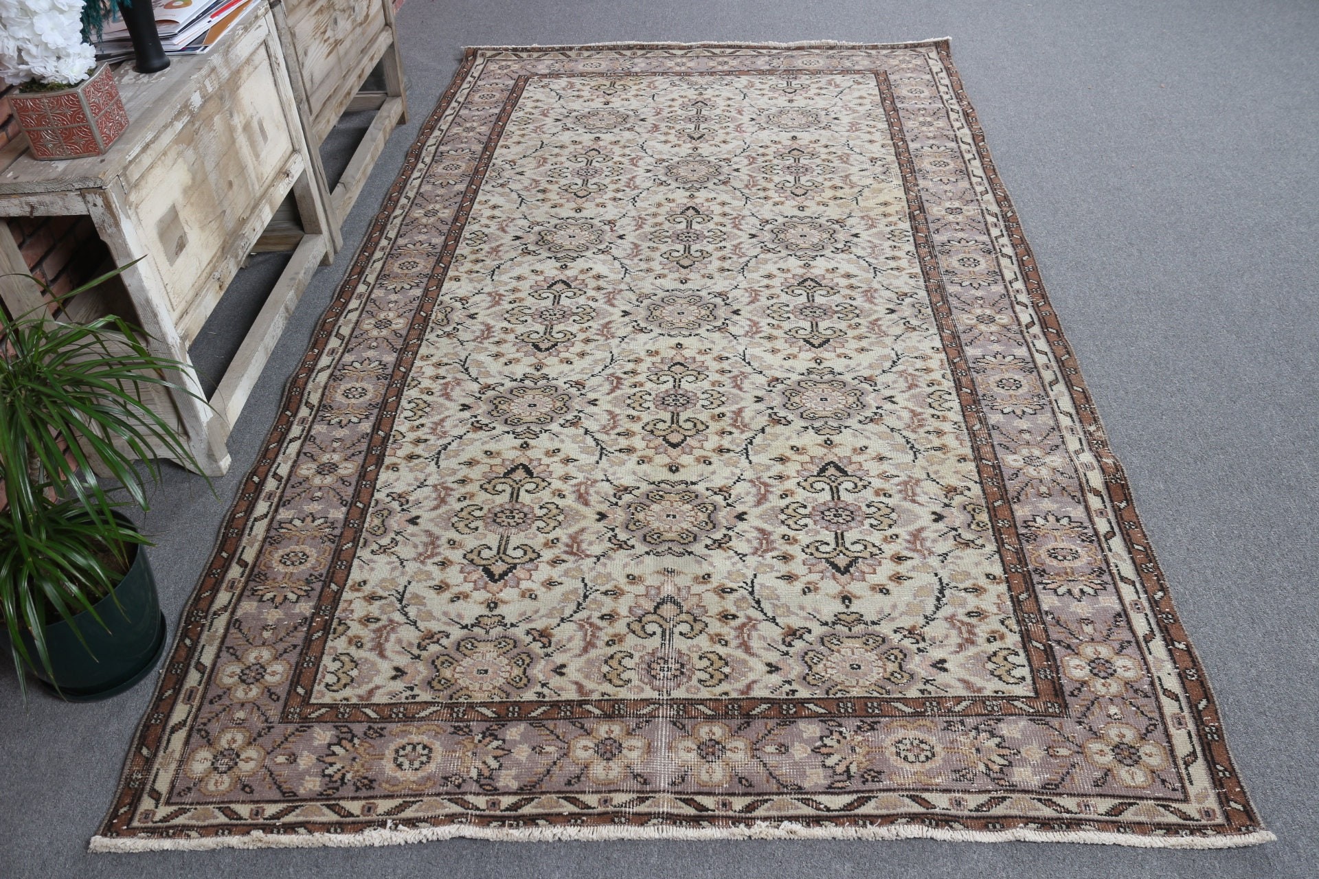 Beige Bedroom Rug, Decorative Rugs, Bedroom Rug, Living Room Rug, Turkish Rug, Moroccan Rug, 5.2x9.1 ft Large Rugs, Vintage Rug, Salon Rug