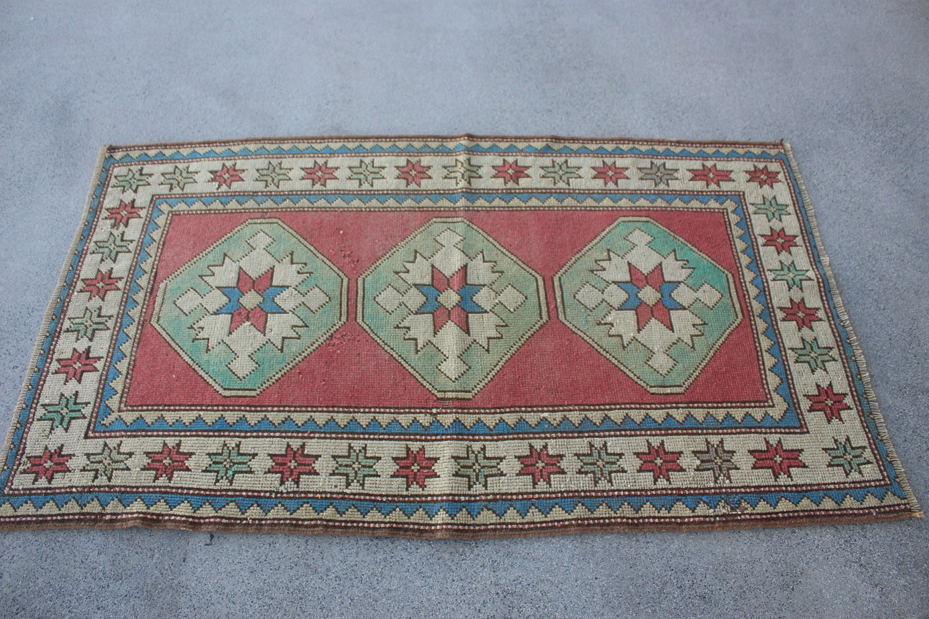 Pink Anatolian Rug, Rugs for Nursery, Entry Rug, Turkish Rugs, Handwoven Rug, 3.1x5.3 ft Accent Rug, Vintage Rugs, Oushak Rug, Kitchen Rug