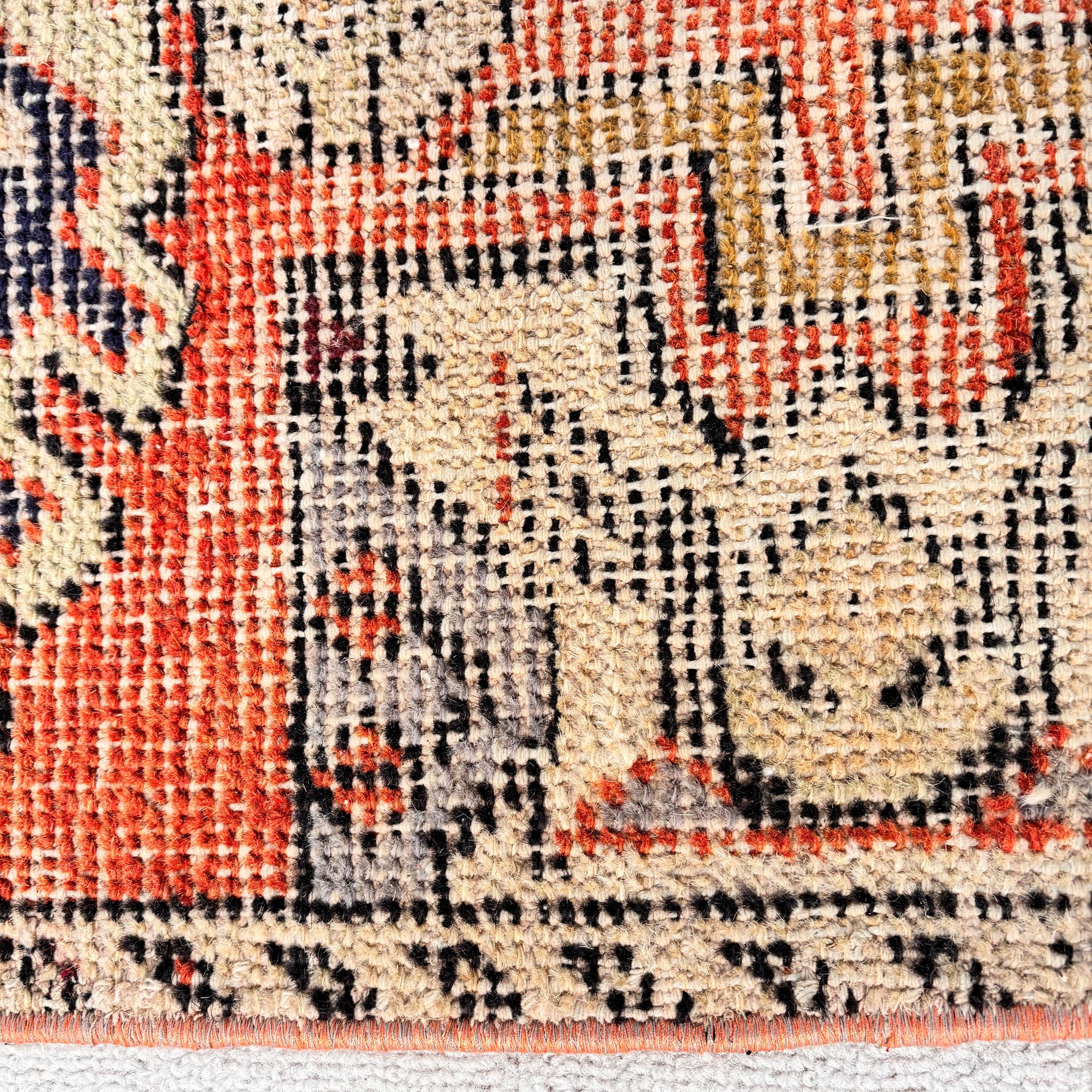 Oushak Rugs, Flatweave Rugs, Nursery Rugs, Car Mat Rugs, Turkish Rugs, Vintage Rug, 1.4x2.8 ft Small Rug, Tribal Rugs, Orange Handwoven Rug