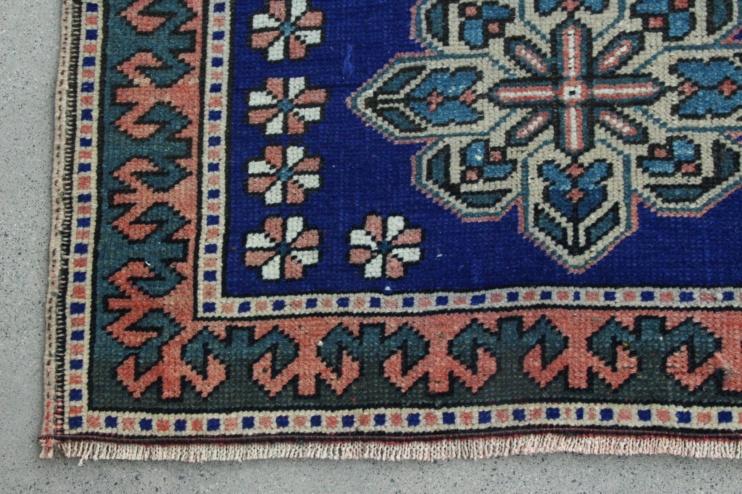 Vintage Rug, Cool Rug, Floor Rug, Art Rug, Entry Rug, Bedroom Rug, Turkish Rugs, 2.9x6.2 ft Accent Rug, Rugs for Entry, Blue Anatolian Rugs