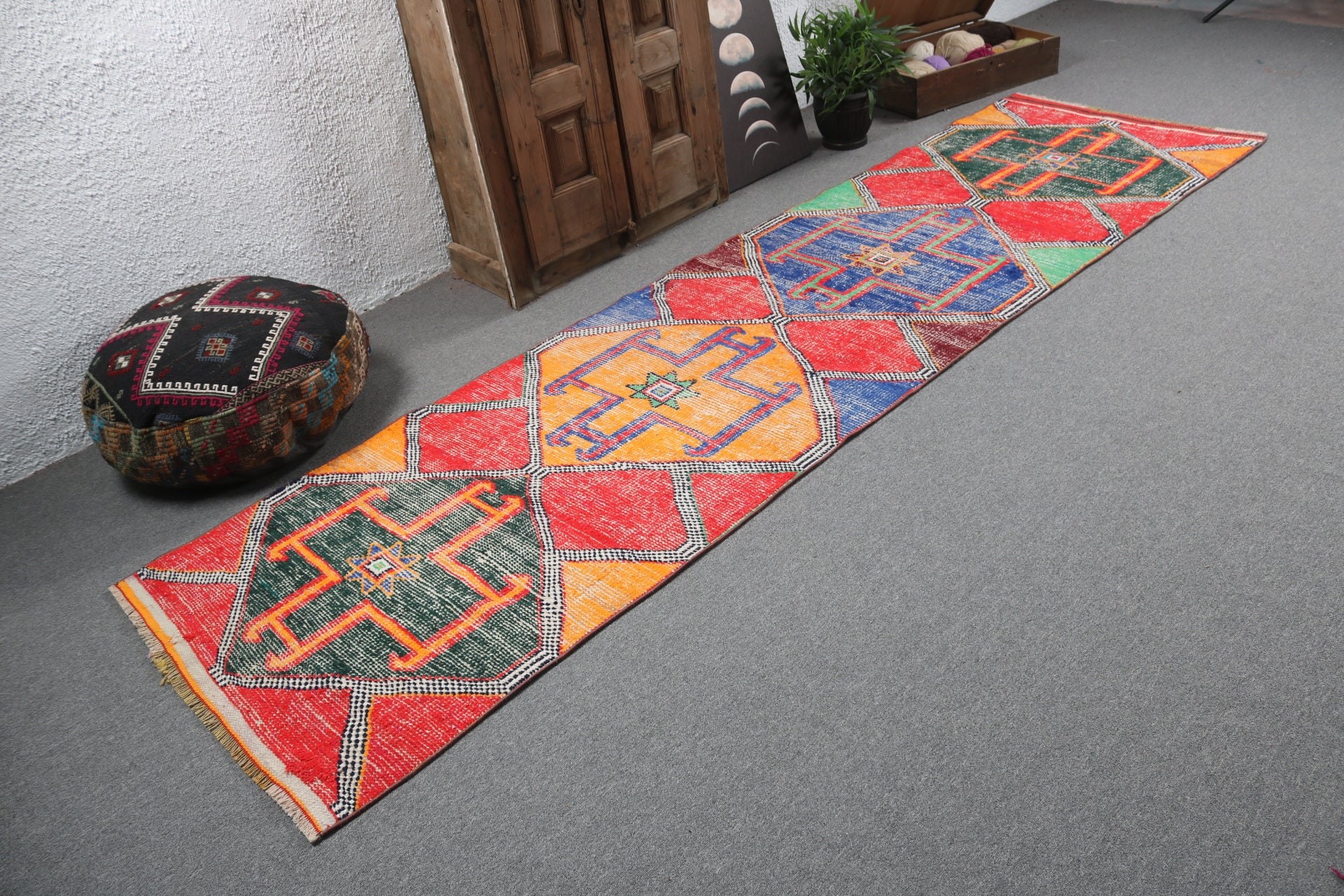 Türk Halısı, Lüks Halılar, Açıklama Halıları, Kırmızı Yün Halı, Merdiven Halısı, Koridor Halısı, Koridor Halıları, 3x11.1 ft Runner Halısı, Vintage Halı