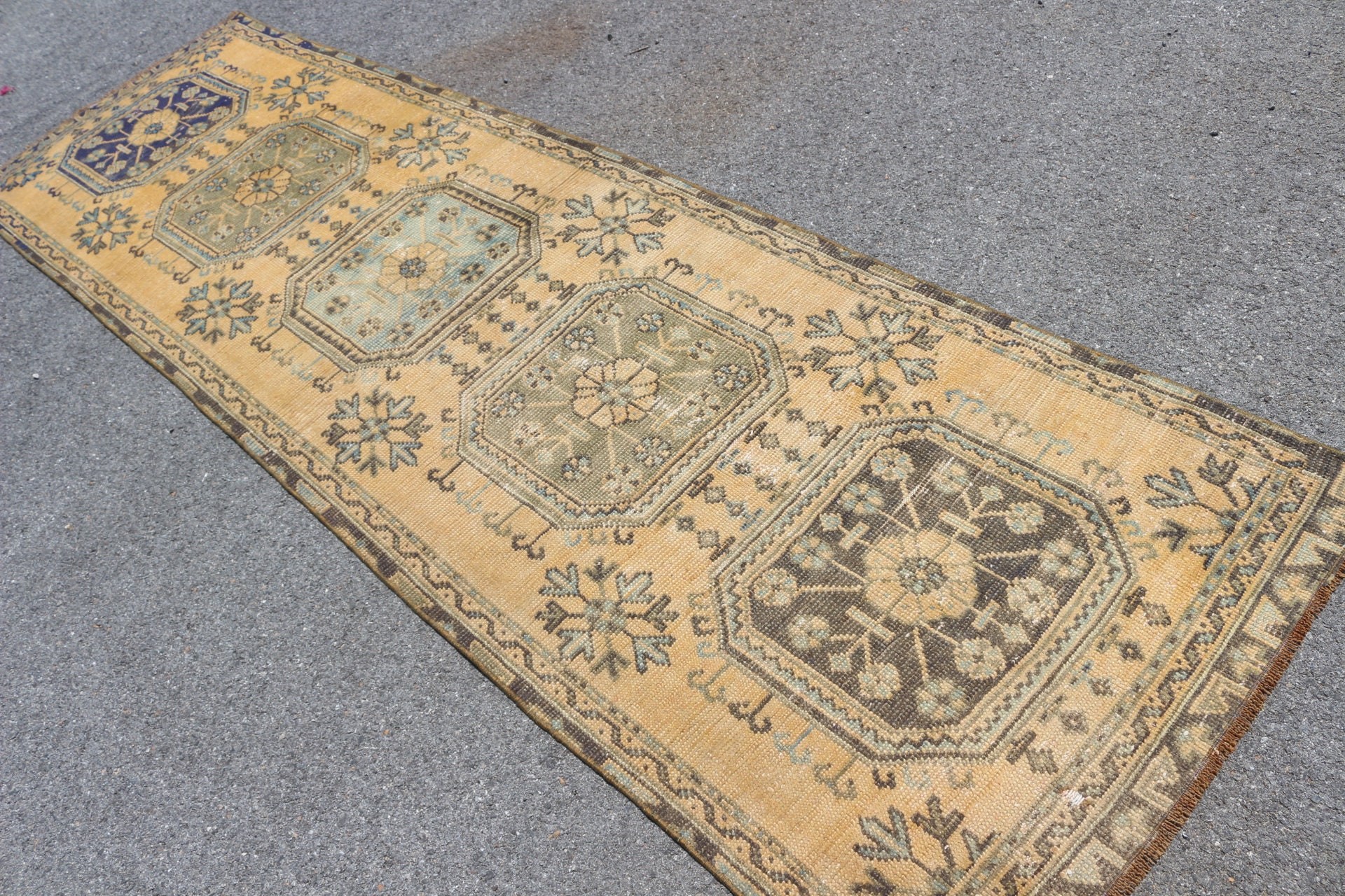 Kitchen Rug, Cool Rug, Rugs for Stair, Moroccan Rug, Orange Oushak Rug, Vintage Rugs, Corridor Rug, 3.1x10.3 ft Runner Rug, Turkish Rug