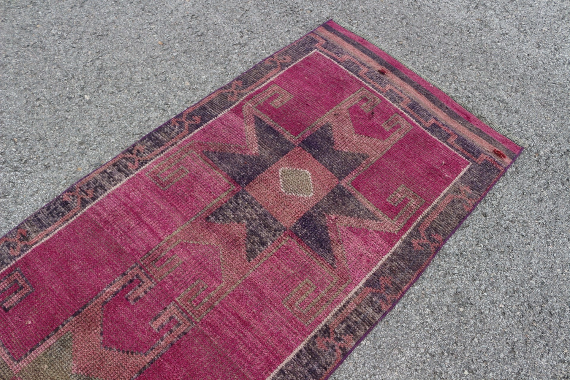 Vintage Halılar, Mutfak Halısı, Koridor Halısı, Yer Halısı, 2,9x11,3 ft Runner Halısı, Koridor Halısı, Mutfak Halıları, Türk Halısı, Pembe Mutfak Halısı