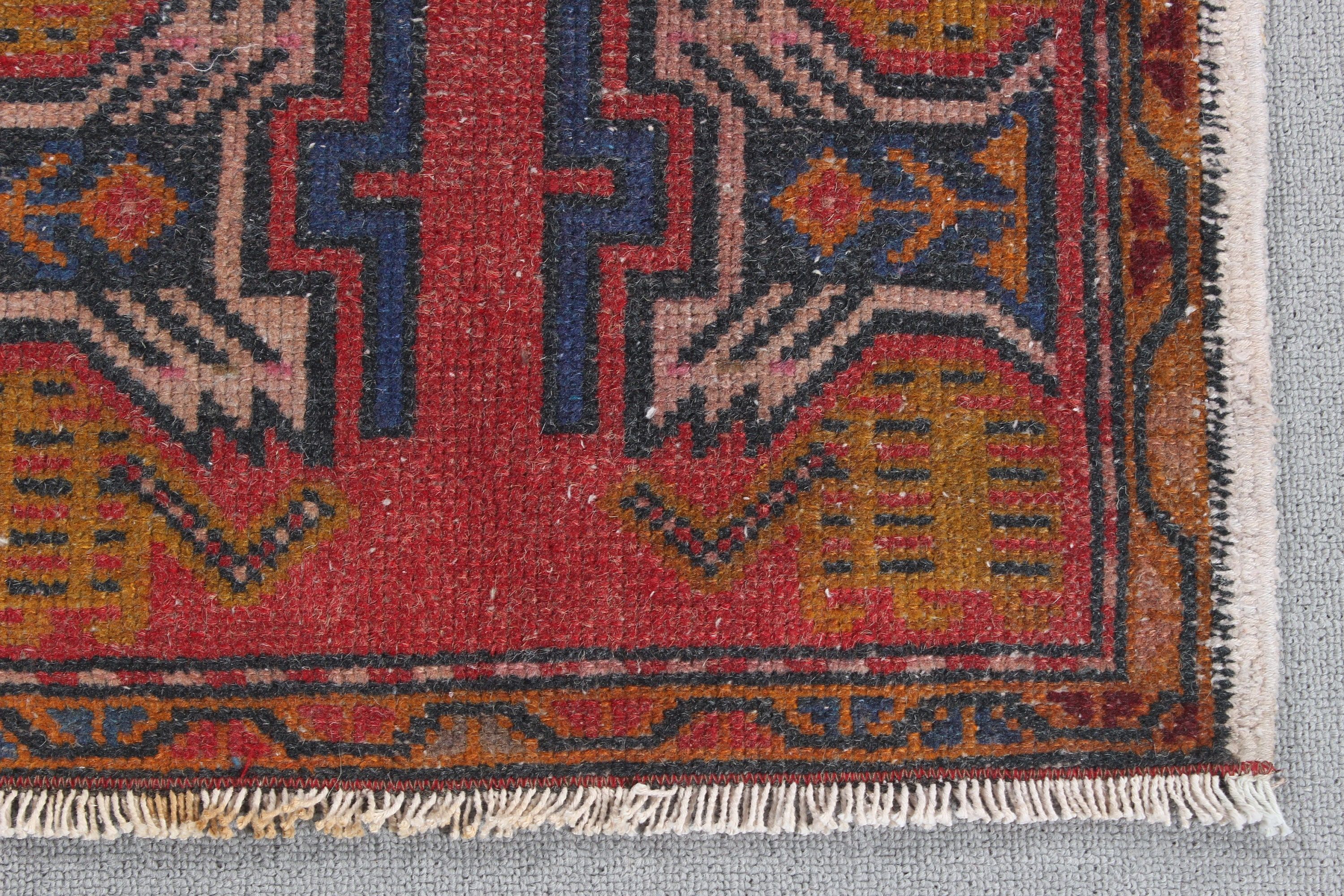 Cool Rugs, Boho Rugs, Red Wool Rug, Turkish Rugs, Rugs for Wall Hanging, Vintage Rug, 1.7x3.3 ft Small Rug, Nursery Rugs, Door Mat Rugs