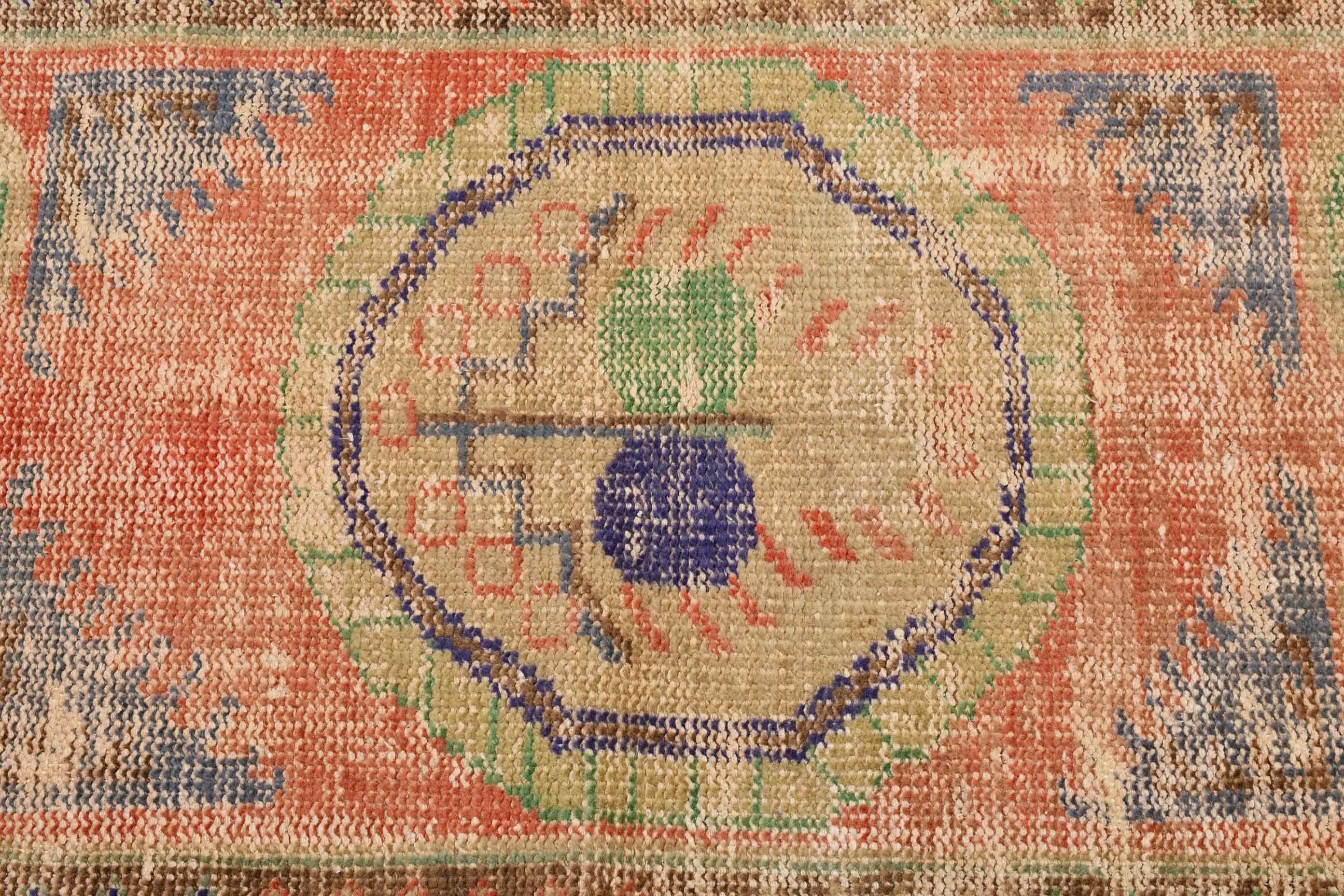 Giriş Halıları, 2.3x4.3 ft Küçük Halı, Türk Halısı, Ev Dekorasyonu Halısı, Yer Halıları, Vintage Halılar, Kapı Paspas Halıları, Banyo Halıları, Yeşil Oushak Halı