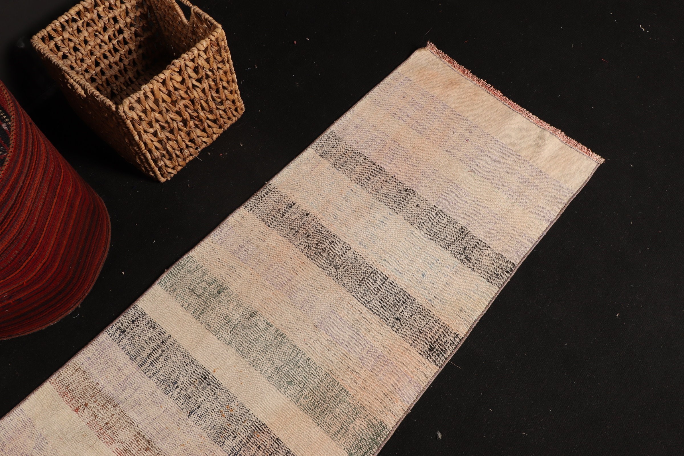 Koridor Halıları, Vintage Halı, Bej Anadolu Halıları, Türk Halısı, Antika Halılar, Havalı Halı, Mutfak Halıları, 2.1x7.4 ft Yolluk Halısı, Kilim