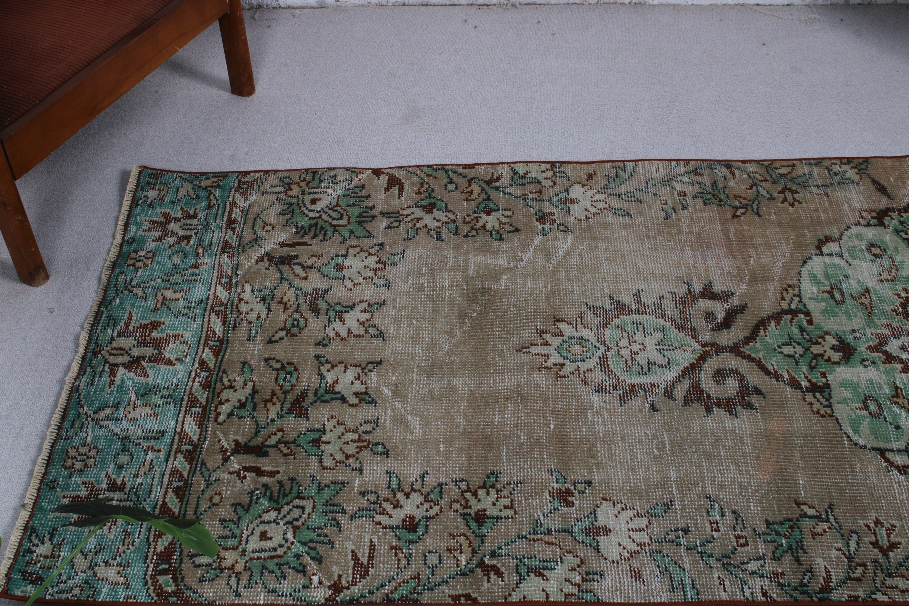 Vintage Halılar, Uzun Yolluk Halı, Türk Halısı, Fas Halıları, Lüks Halılar, Kahverengi Fas Halıları, 3.2x9.3 ft Runner Halısı, Vintage Runner Halısı