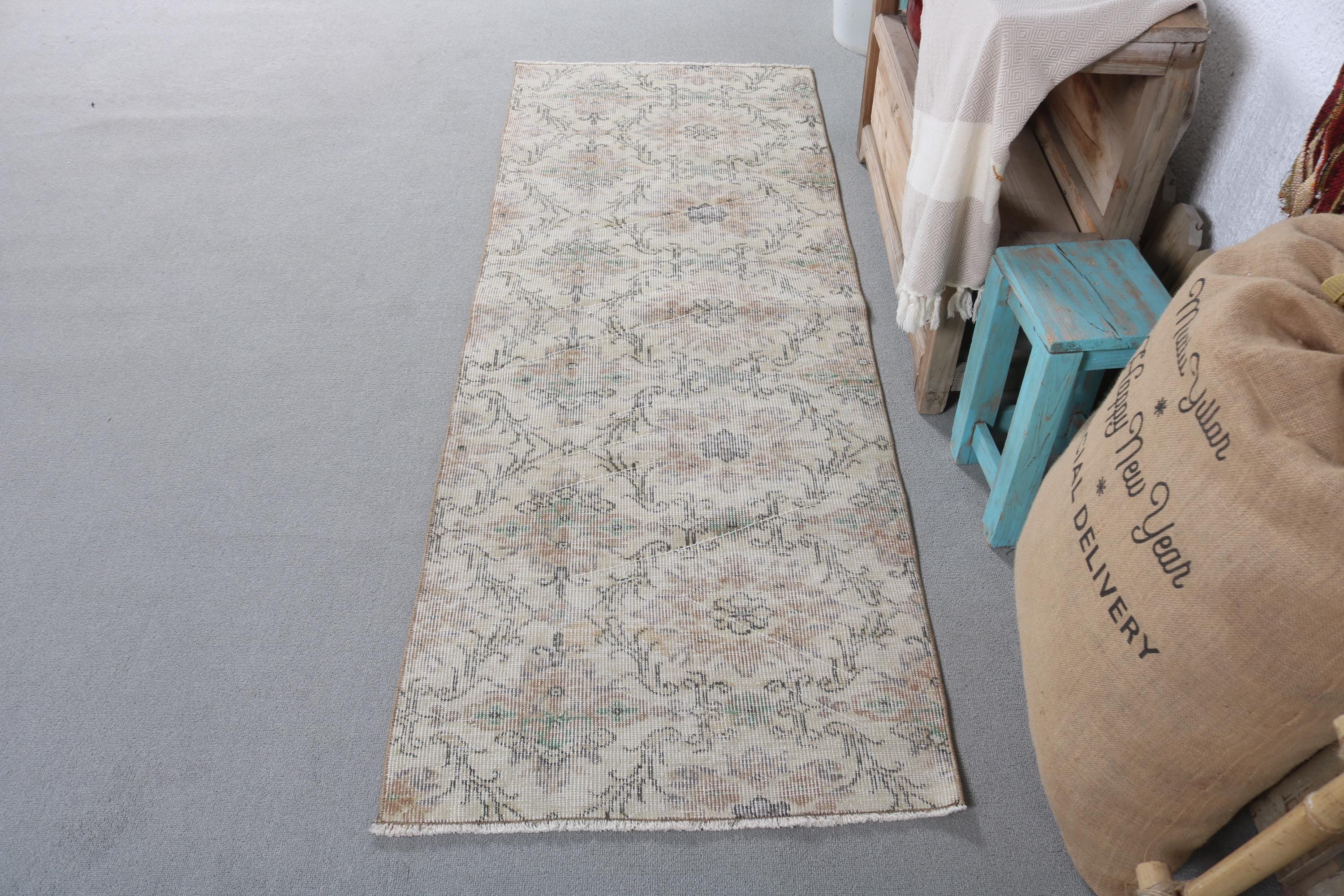 2.2x5.9 ft Runner Rug, Moroccan Rug, Aztec Rug, Beige Oriental Rugs, Corridor Rugs, Turkish Rugs, Kitchen Rug, Antique Rugs, Vintage Rugs