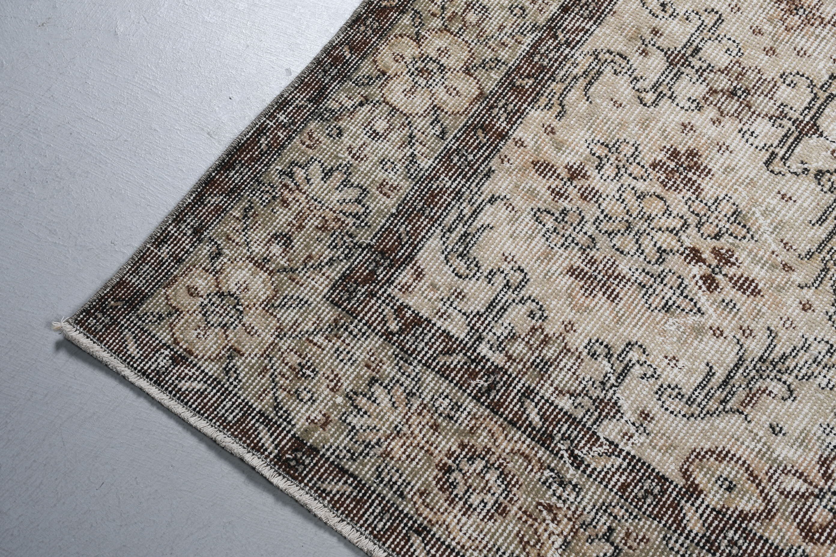 Oushak Halısı, Anadolu Halısı, Türk Halıları, Yemek Odası Halısı, Bej Fas Halısı, Soluk Halı, Vintage Halı, Oturma Odası Halıları, 5,6x9,4 ft Büyük Halı