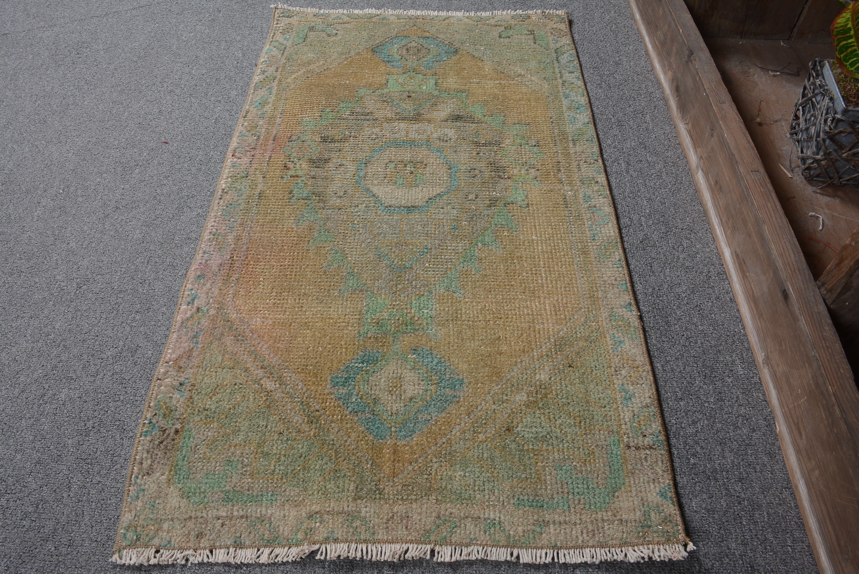 Kahverengi Oryantal Halı, Vintage Halı, Banyo Halıları, 1.6x2.7 ft Küçük Halılar, Yatak Odası Halısı, Türk Halıları, Mutfak Halısı, Ev Dekorasyonu Halısı, Soyut Halı