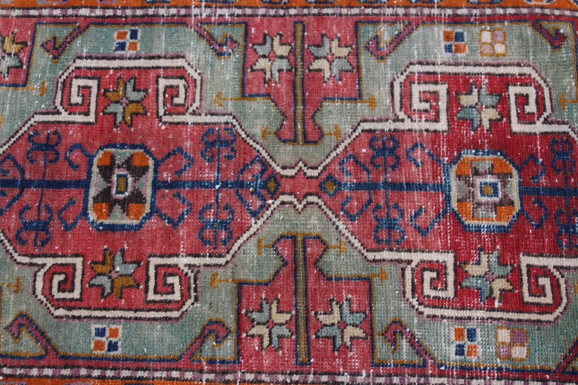 Vintage Halı, Paspas Halısı, Banyo Paspası Boho Halısı, 1.7x3.5 ft Küçük Halılar, Kırmızı Oryantal Halılar, Türk Halısı, Oushak Halısı, Yün Halısı, Duvara Asılı Halı