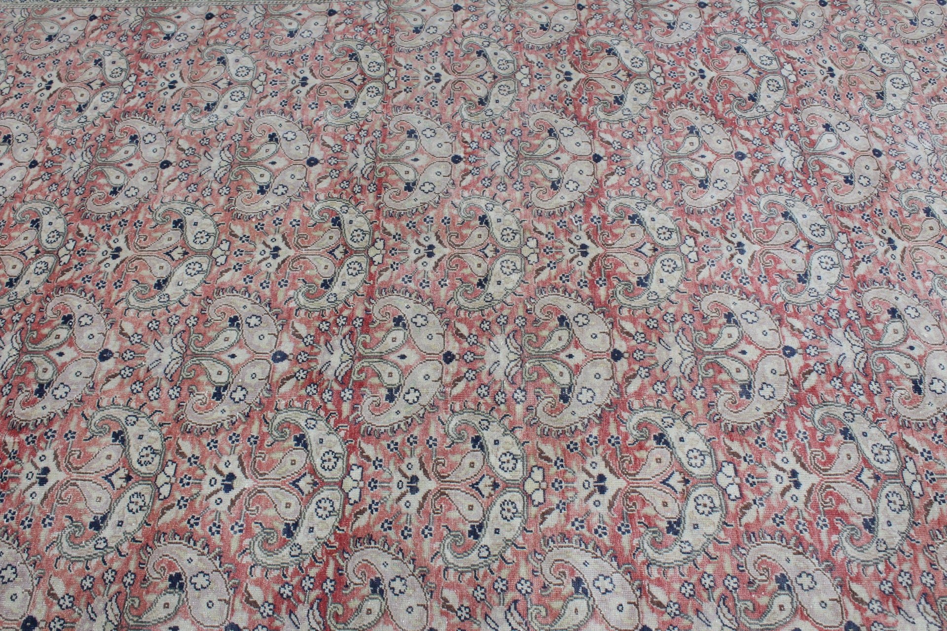 Yemek Odası Halıları, Oushak Halısı, Yatak Odası Halısı, Pembe Yer Halısı, Türk Halıları, Parlak Halı, 6,3x9,3 ft Büyük Halı, Vintage Halı, Oryantal Halılar