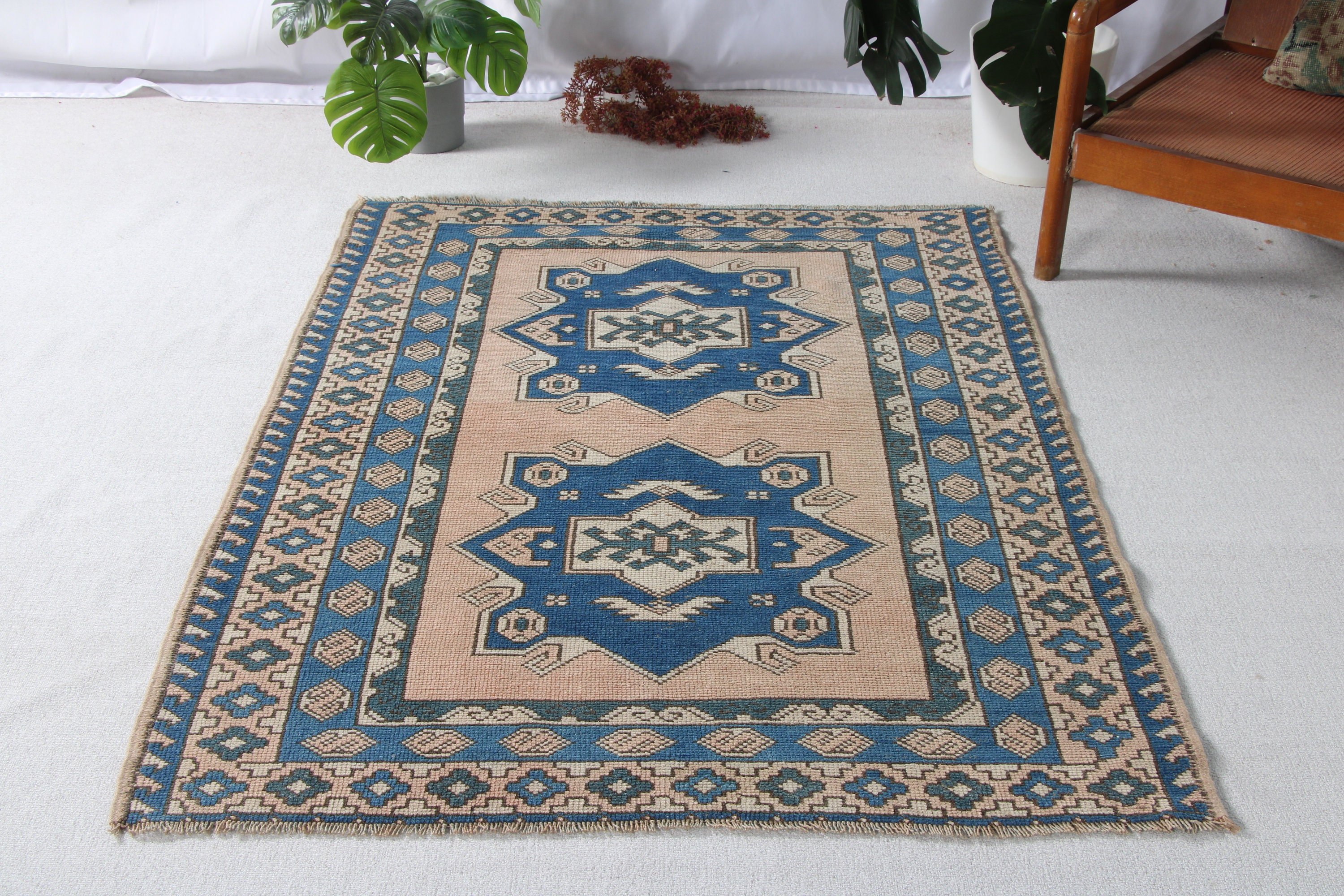 Lüks Halı, Kahverengi Yatak Odası Halıları, Vintage Halı, Vintage Vurgulu Halılar, 4.1x5.5 ft Vurgulu Halılar, El Dokuma Halı, Mutfak Halısı, Türk Halıları