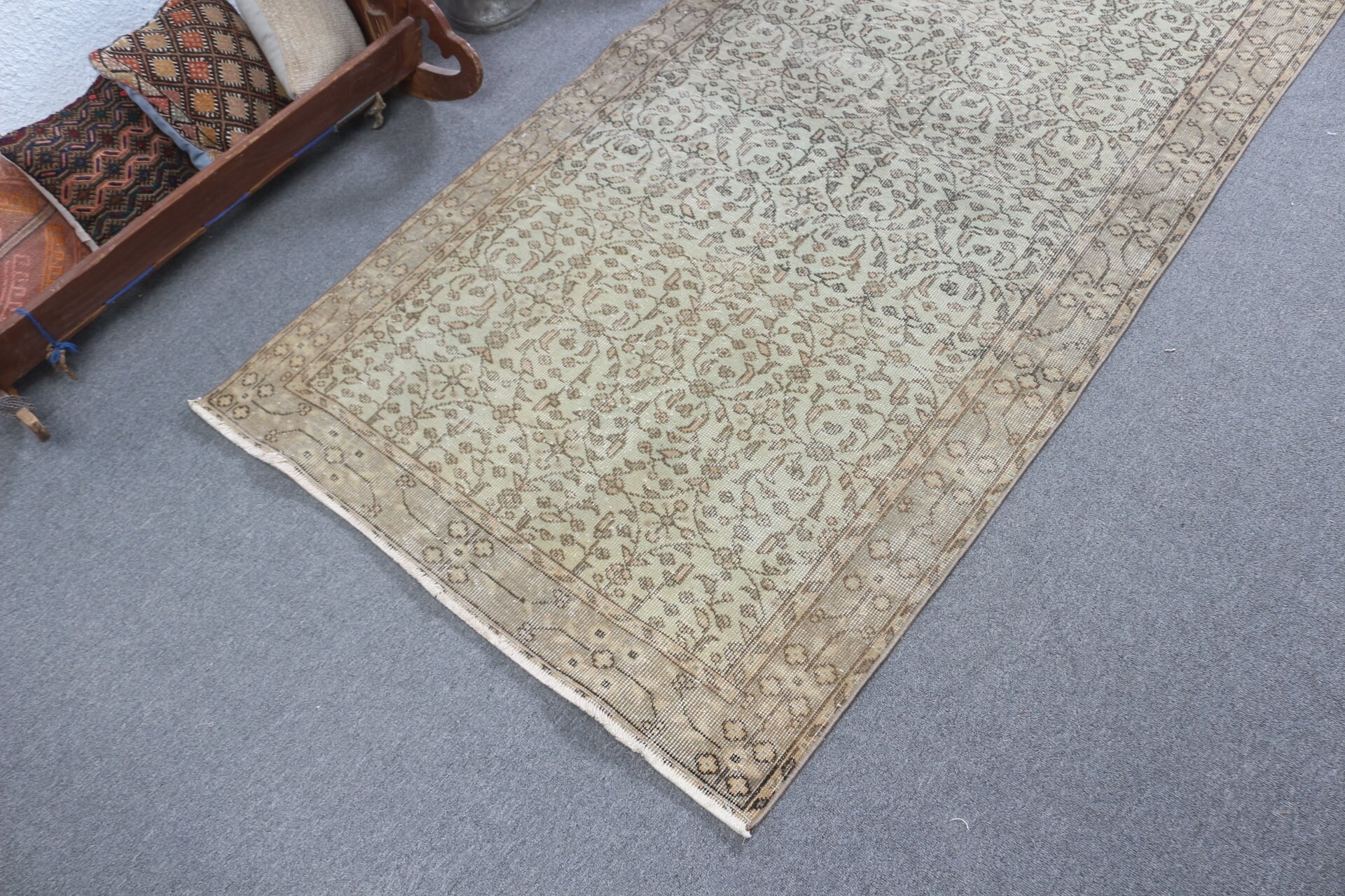 Yer Halısı, Mutfak Halıları, Yemek Odası Halısı, Vintage Halı, 3,6x7,1 ft Alan Halıları, Boho Alan Halısı Halıları, Türk Halısı, Yeşil Mutfak Halısı, İç Mekan Halısı