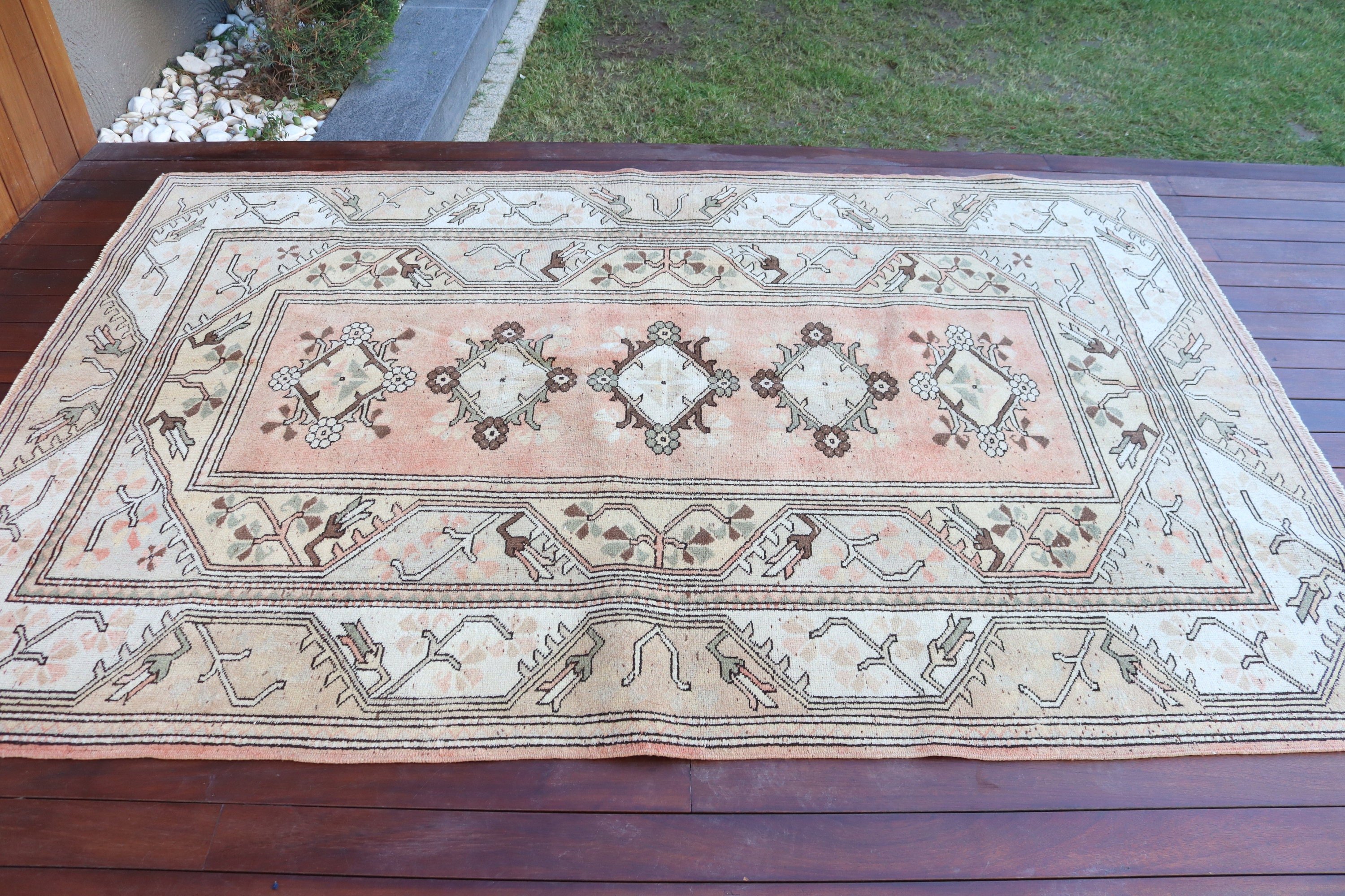 Statement Rugs, Luxury Rugs, Beige Neutral Rug, Turkish Rugs, 5.1x7.7 ft Area Rugs, Oriental Rug, Living Room Rug, Bedroom Rug, Vintage Rug