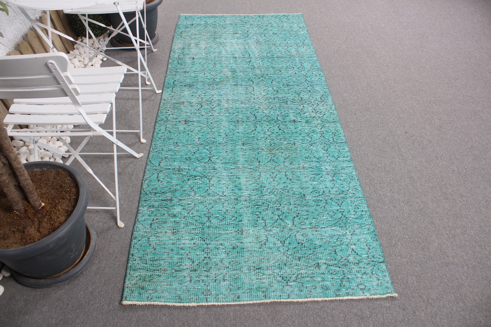 Kitchen Rug, Green Home Decor Rugs, Vintage Rug, Moroccan Rug, Turkish Rug, 3.1x7.7 ft Accent Rugs, Organic Rug, Bedroom Rugs, Nursery Rugs