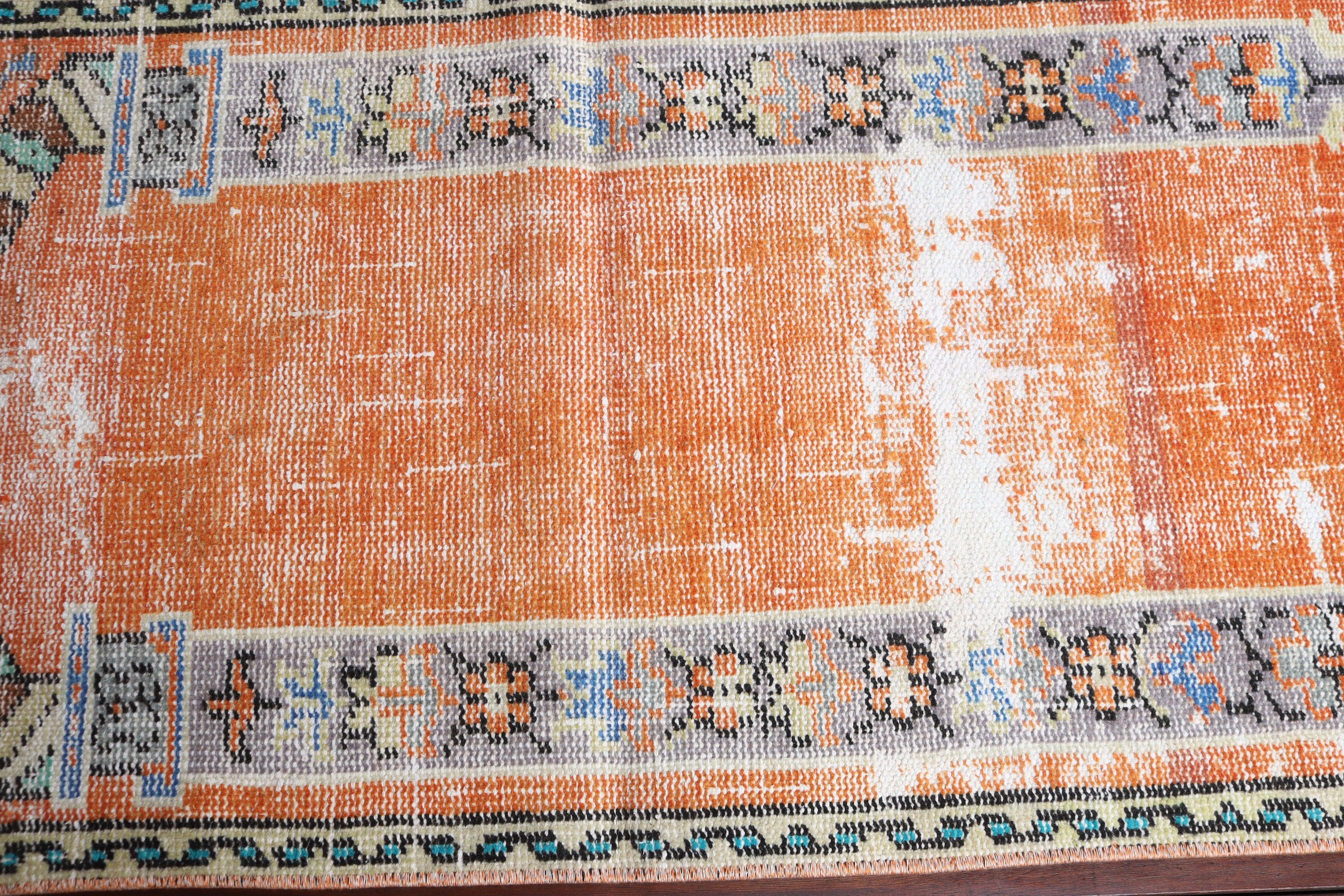 Bedroom Rug, 2.1x3.9 ft Small Rug, Cool Rug, Small Area Rug, Antique Rugs, Orange Cool Rugs, Rugs for Kitchen, Vintage Rugs, Turkish Rug