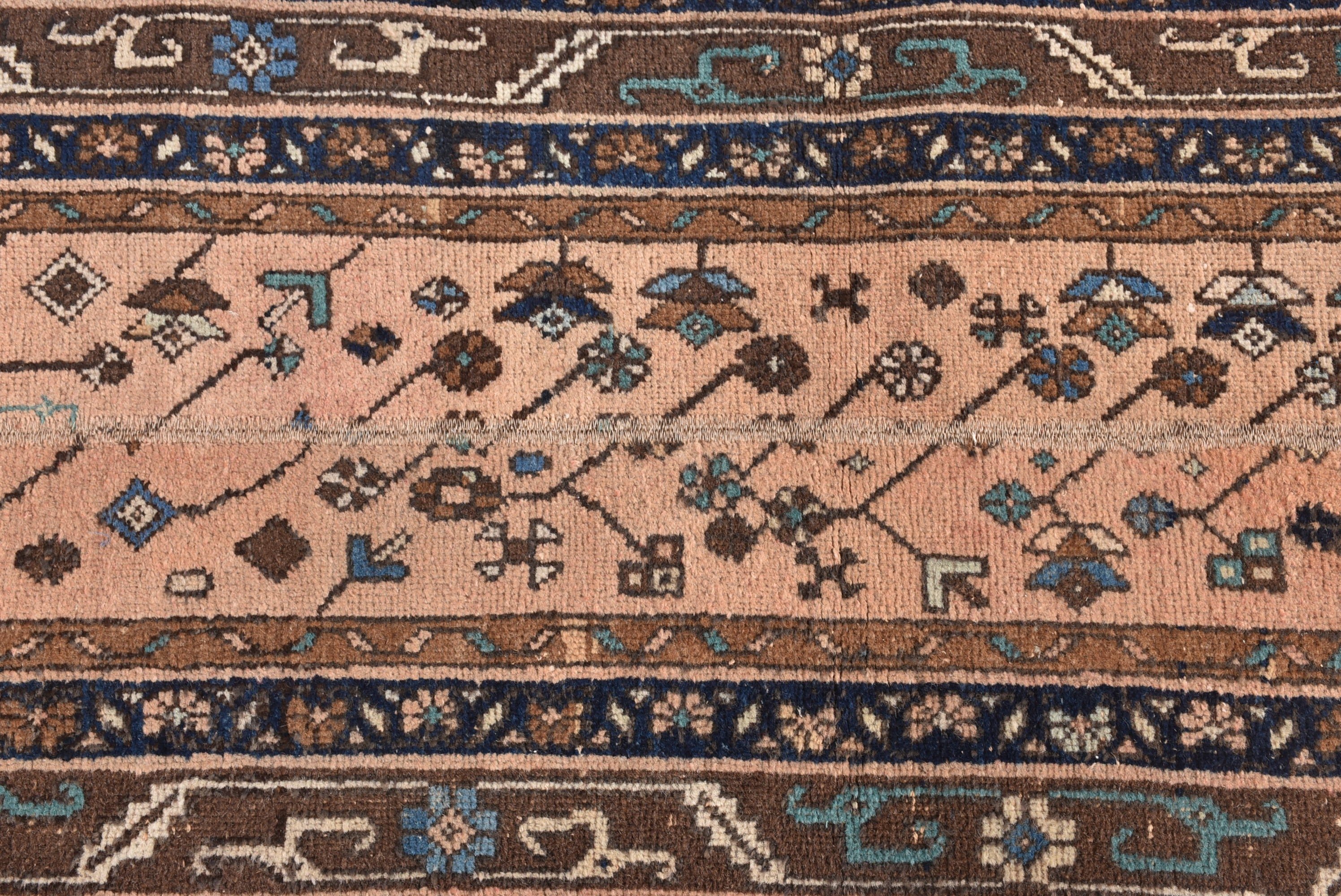 Beni Ourain Koşucu Halısı, Yün Halısı, Egzotik Halılar, Koridor Halısı, Mavi Mutfak Halıları, Türk Halıları, Havalı Halılar, Vintage Halı, 2.1x6.1 ft Runner Halısı