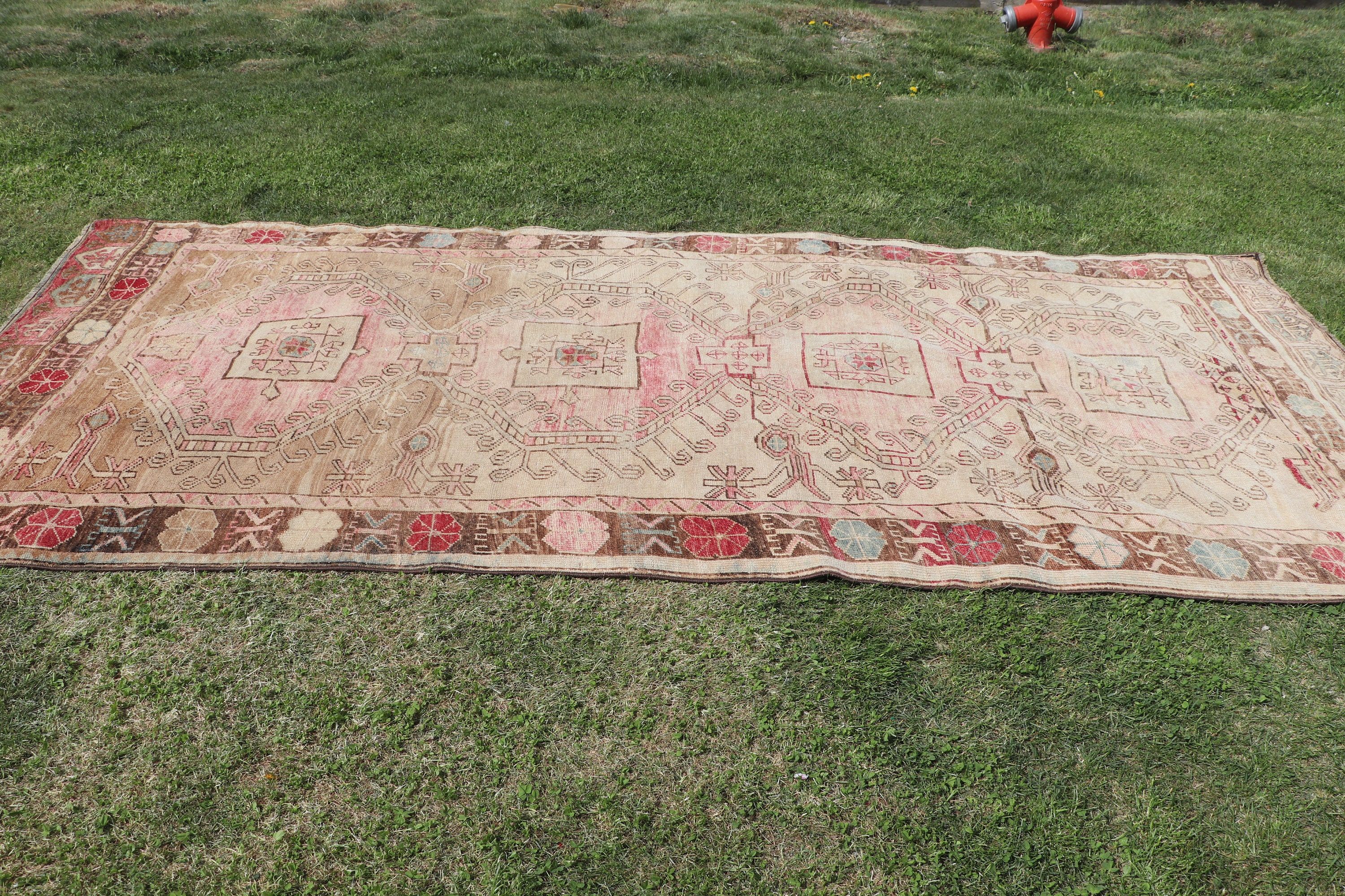 Düz Dokuma Halılar, Türk Halıları, Oturma Odası Halısı, 4.9x10.9 ft Büyük Halı, Büyük Boho Halıları, Vintage Halı, Fas Halısı, Bej Ev Dekor Halısı