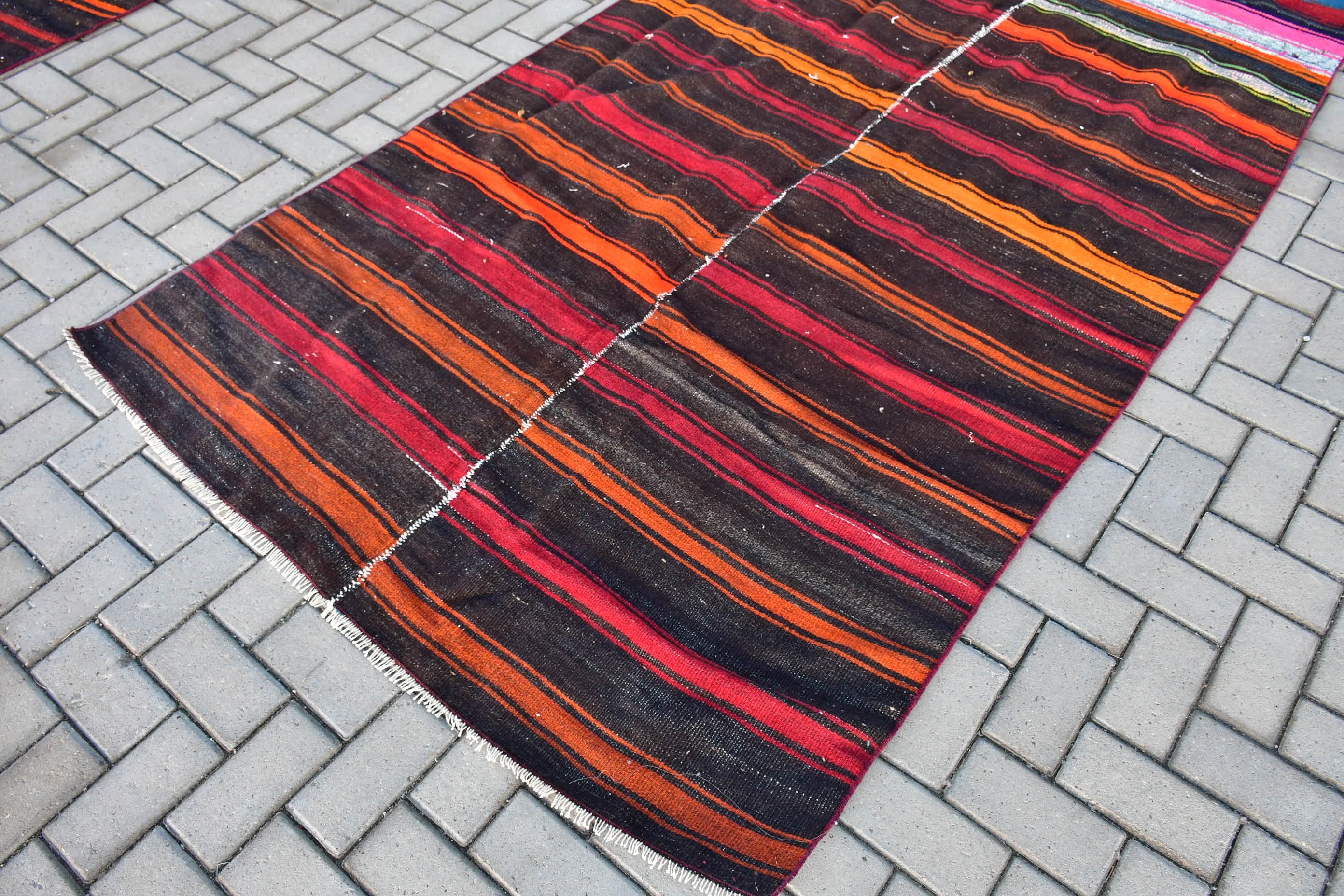 Oturma Odası Halıları, Türk Halısı, Vintage Halı, Siyah Yatak Odası Halıları, Salon Halısı, 4.7x10.1 ft Büyük Halılar, Yatak Odası Halısı, Kilim