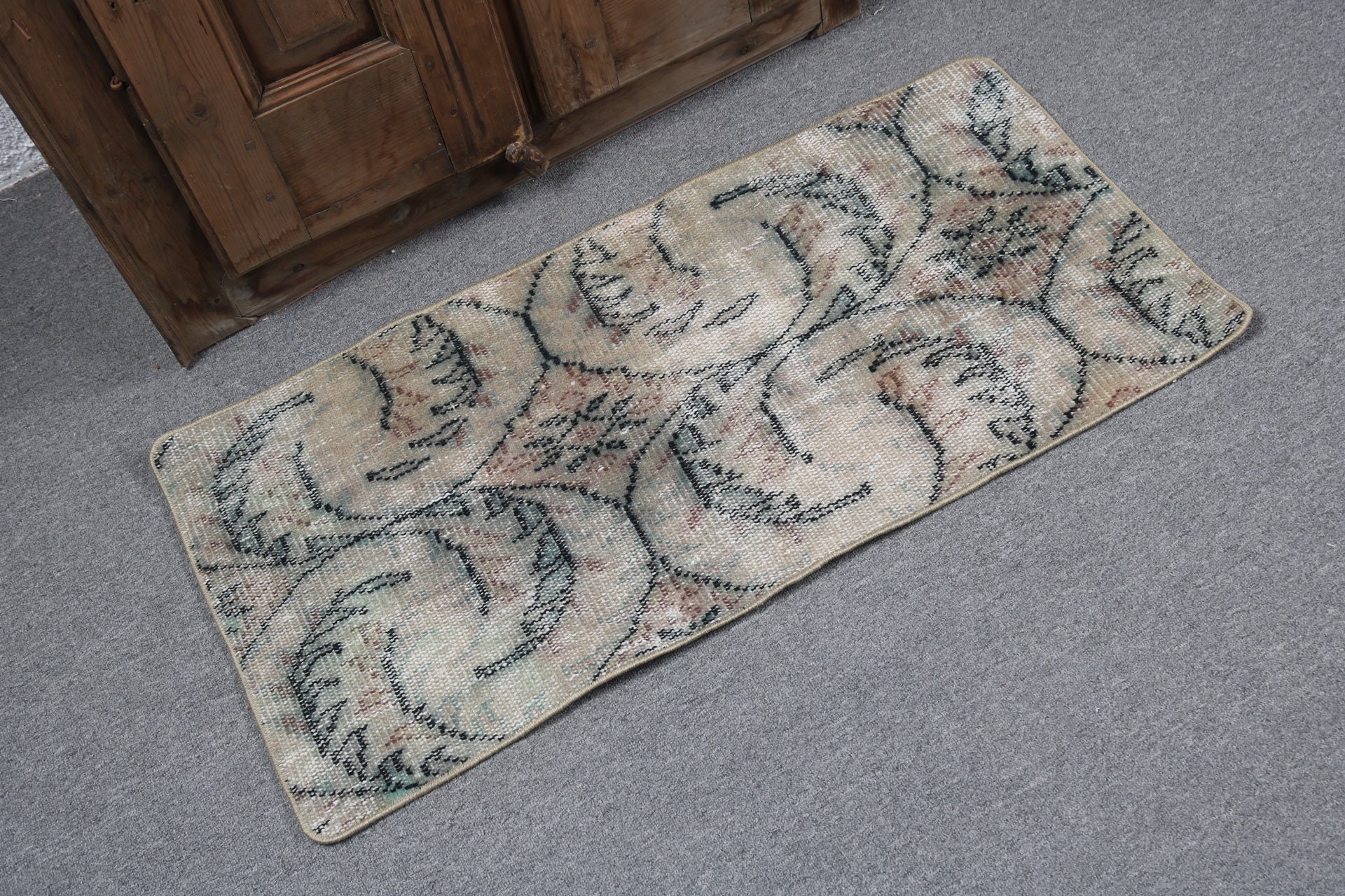 Vintage Halı, Lüks Halı, Oryantal Halılar, Mutfak Halıları, Ofis Halısı, Yeşil El Dokuma Halı, Küçük Alan Halıları, 1.6x3.3 ft Küçük Halılar, Türk Halıları