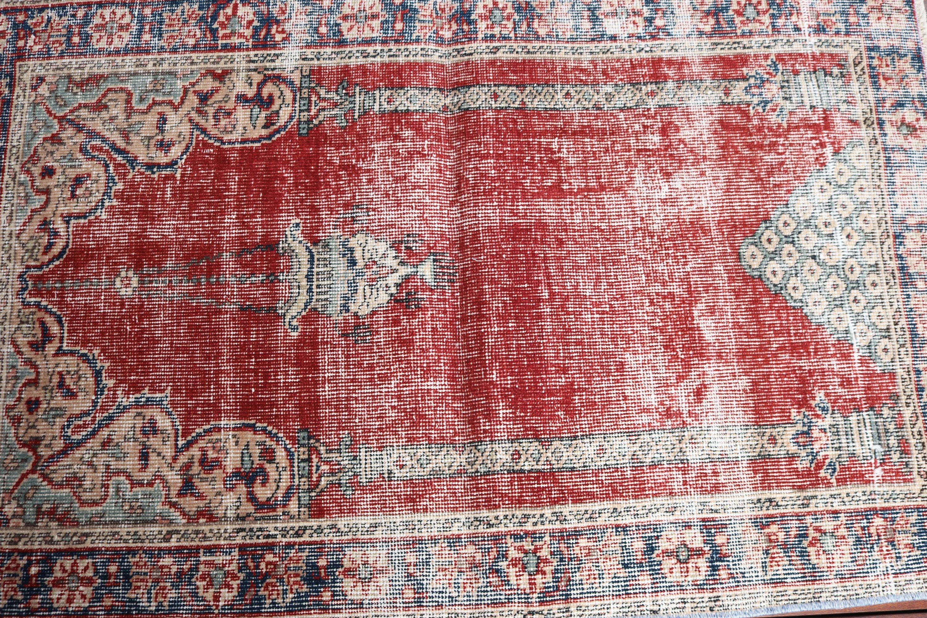 Kırmızı Açıklama Halıları, Oryantal Halı, 2,5x3,9 ft Küçük Halılar, Geometrik Halılar, Yatak Odası Halıları, Mutfak Halısı, Kabile Halısı, Vintage Halı, Türk Halıları