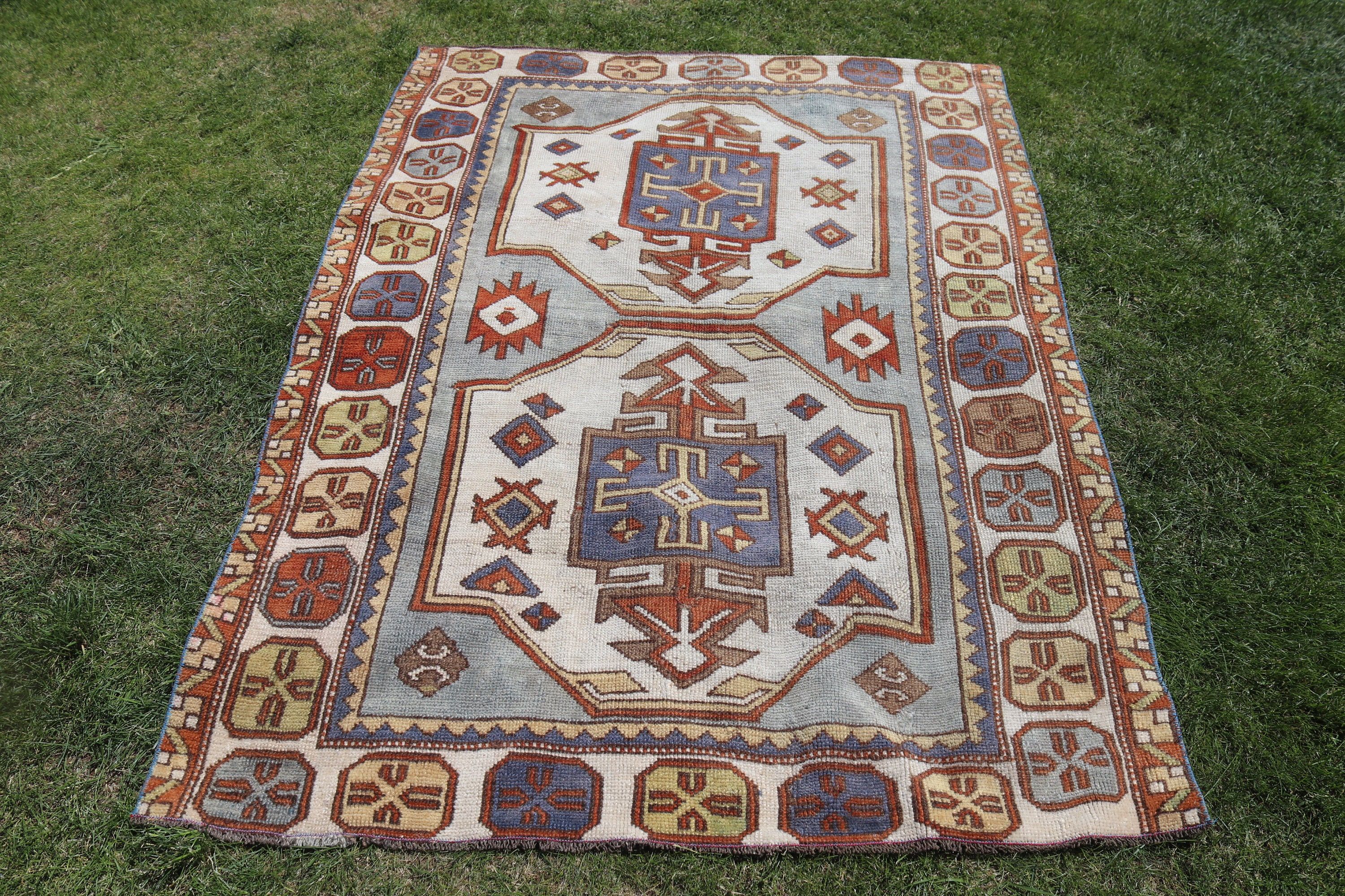 Dining Room Rugs, Boho Rugs, Handwoven Rug, Nursery Rugs, Vintage Rugs, Brown Modern Rugs, Bedroom Rugs, Turkish Rug, 4.3x5.7 ft Area Rug