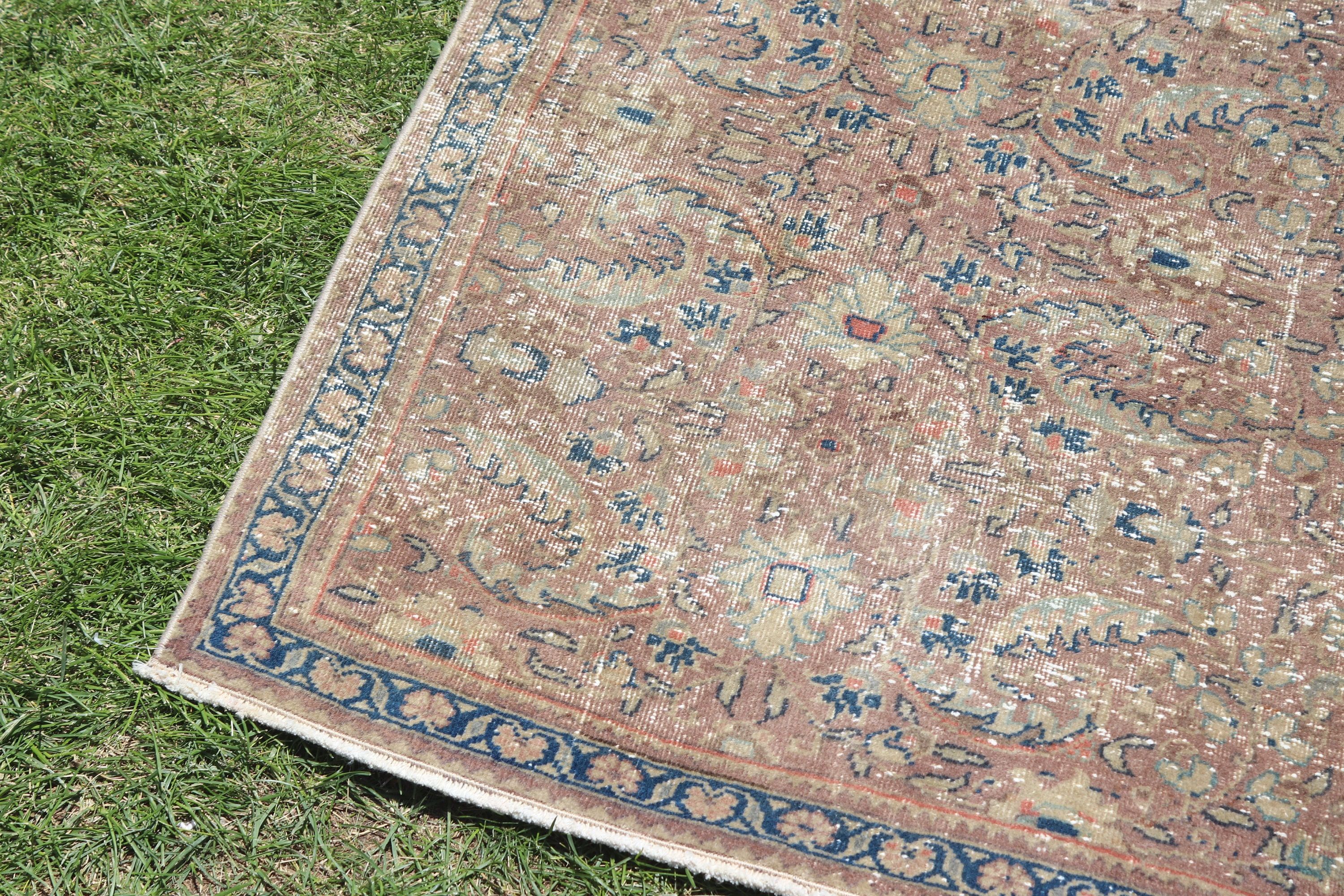 Turkish Rug, Vintage Rug, Aztec Rug, Brown Antique Rugs, Cool Rugs, Living Room Rug, Bedroom Rugs, 5x8.4 ft Large Rugs, Kitchen Rugs