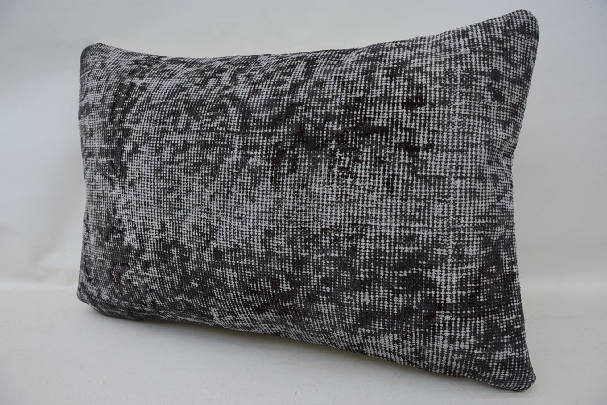 Vintage Kilim Pillow, 16"x24" Gray Cushion Cover, Couch Pillow Case, Interior Designer Pillow, Ethnical Kilim Rug Pillow